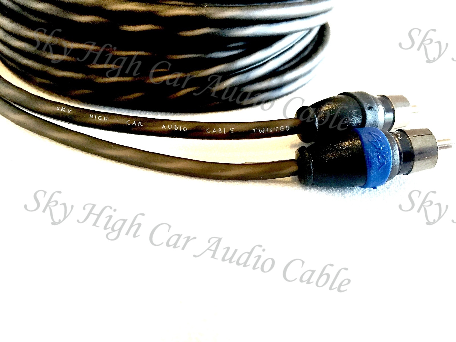 Sky High Car Audio 2 Channel Twisted 18 ft RCA Cables Coated 18' OFC