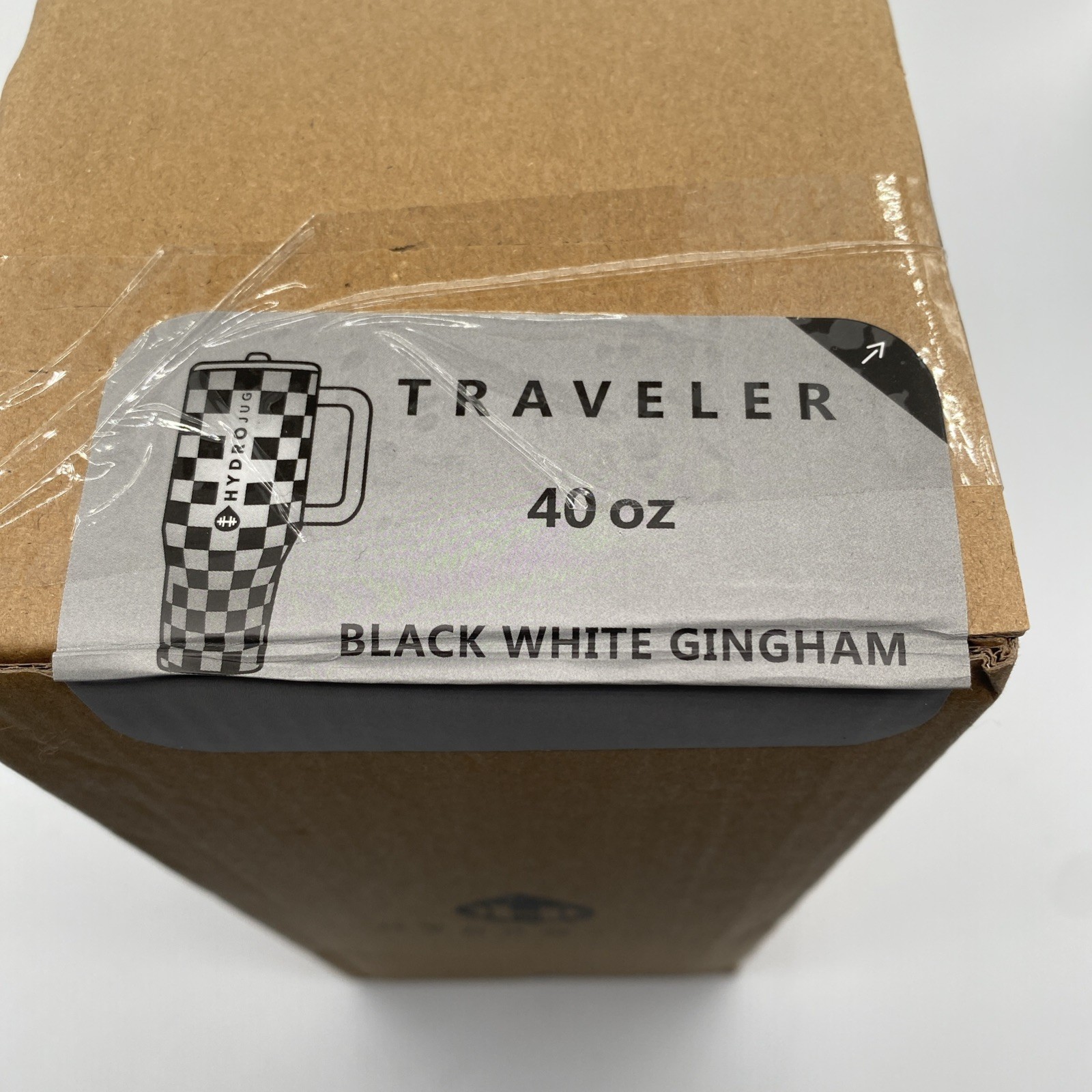 New! Hydrojug 40oz Traveler Limited Edition* Black White Gingham