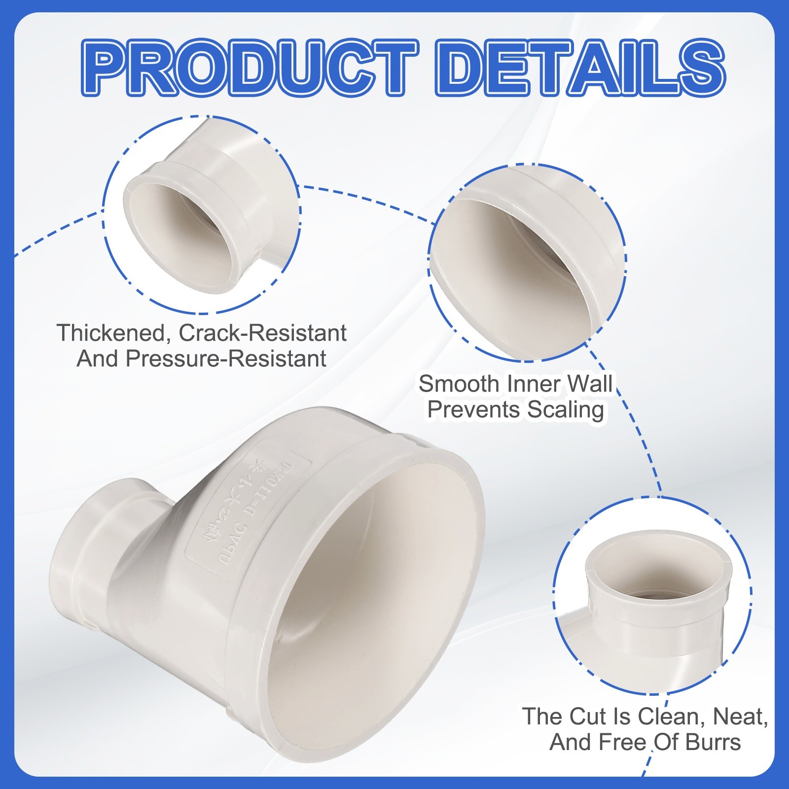 4" to 2" Round Duct Fitting Pipe Increaser Reducer Adapter Connector