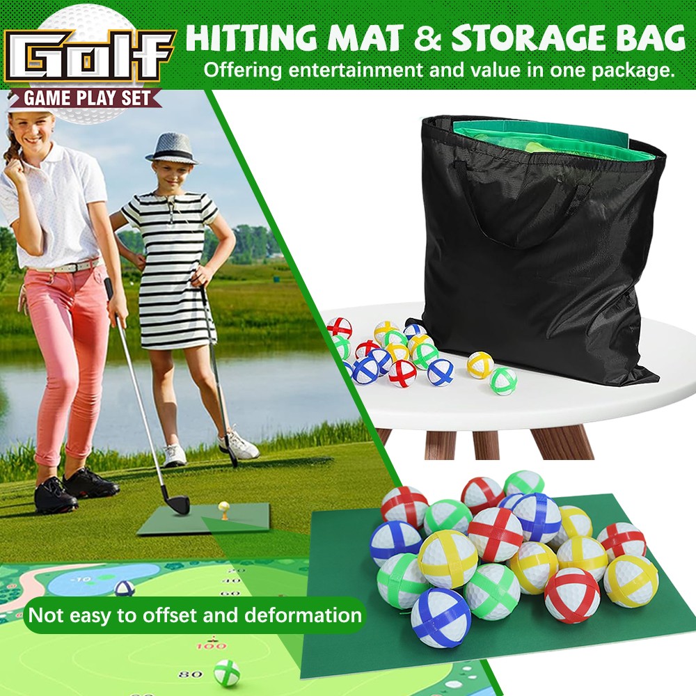 Battle Golf Chipping Game with Hitting Mat for Kids Adults Indoor Outdoor Gifts