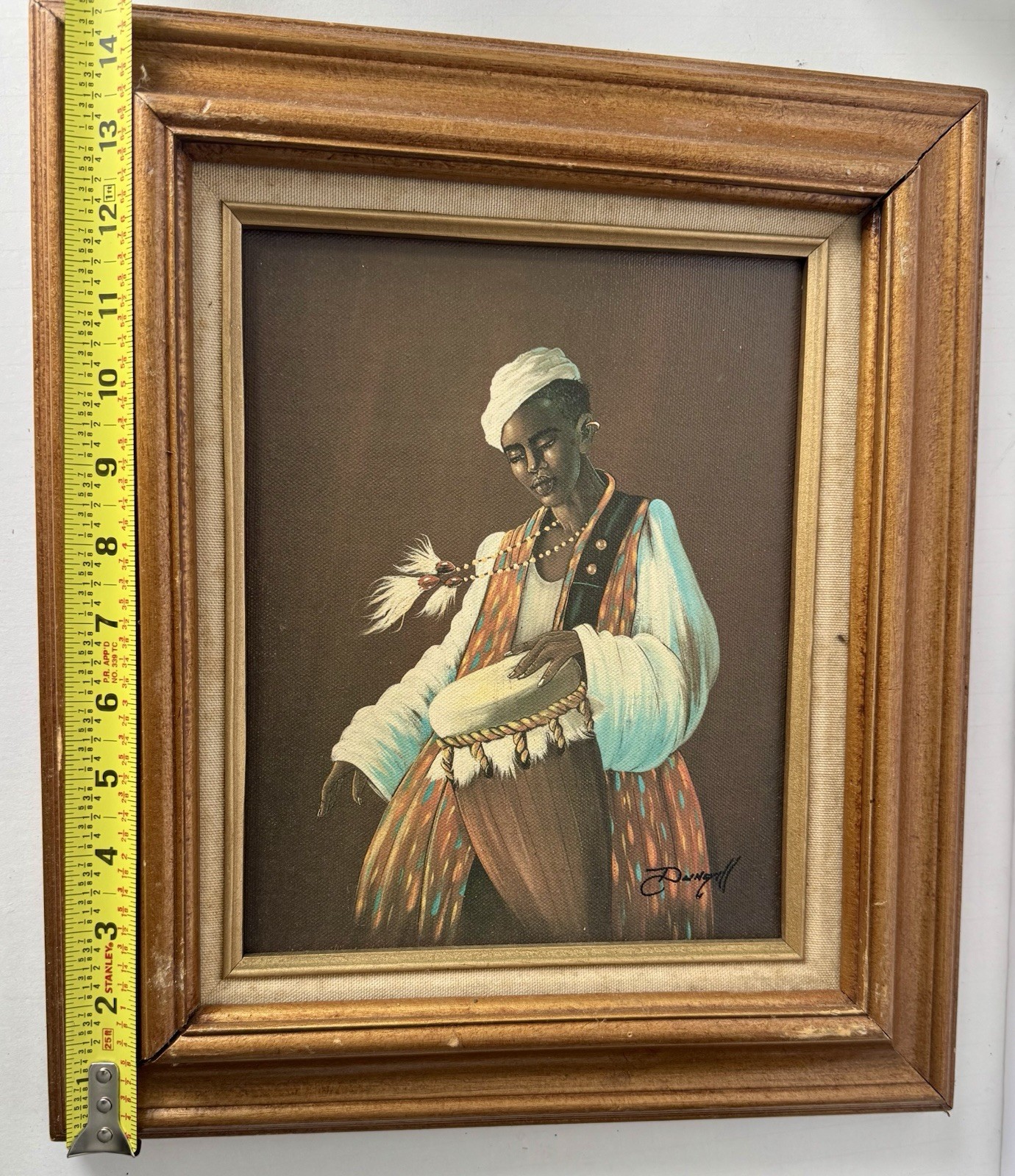 ELAINE DUNGILL AFRICAN AMERICAN WOMAN WITH DRUM GICLEE ON CANVAS PAINTING (2)