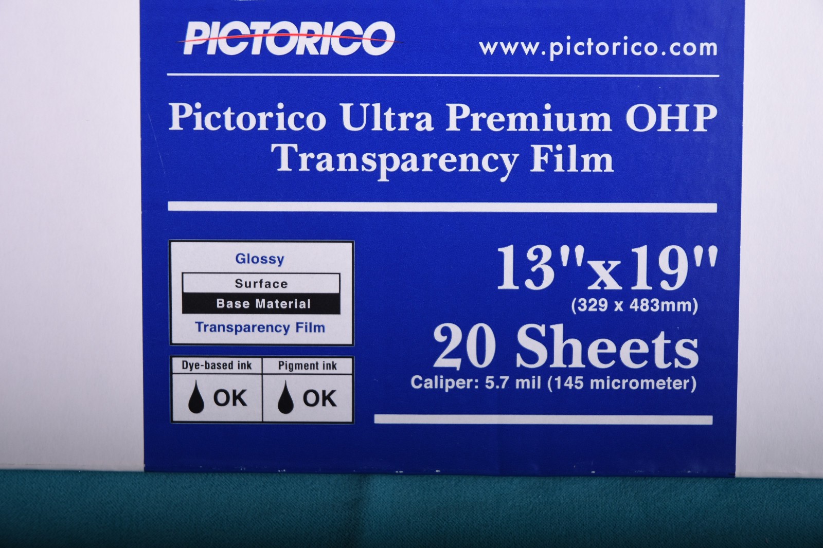 PICTORICO Ultra Premium OHP Transparency Ink Jet Film (13x19) Box of 20 Sheets