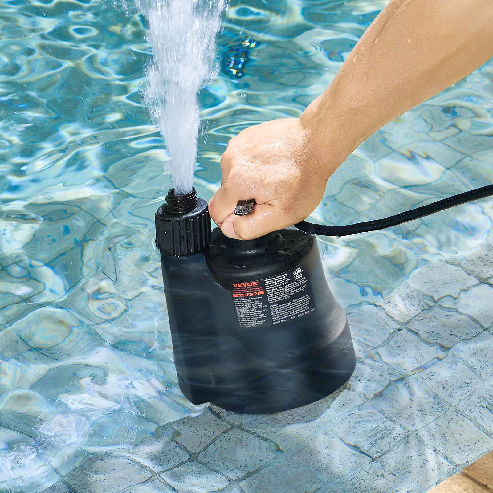 VEVOR Submersible Utility Pump Sump Pump 1/3 HP 2450 GPH 30 ft Head Water Pump