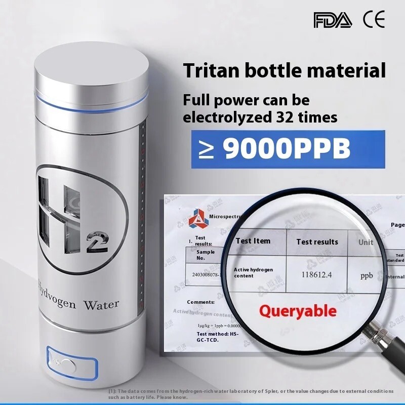 90000ppb H2 Portable TOUCH SCREEN 2 in 1 Healthy Hydrogen Drink Cup with Inhaler