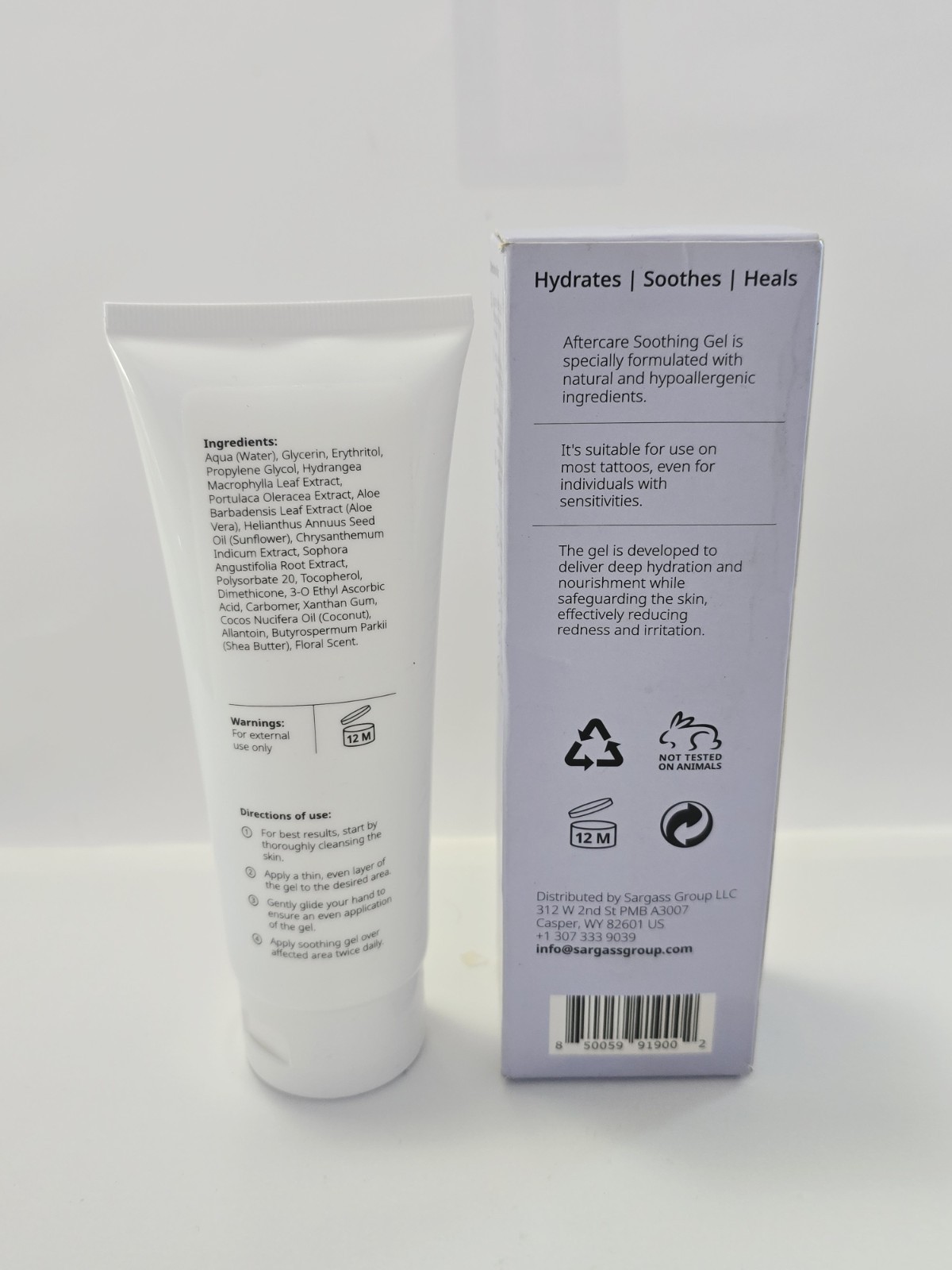 Tattoo Aftercare Soothing Gel Shea Butter Aloe Vera Natural Ingredient ~ 5 fl oz