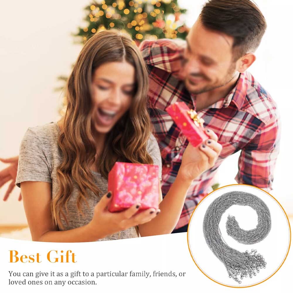 100pcs Wholesale Stainless Steel Silver Tone Necklace for DIY Jewelry Chains US