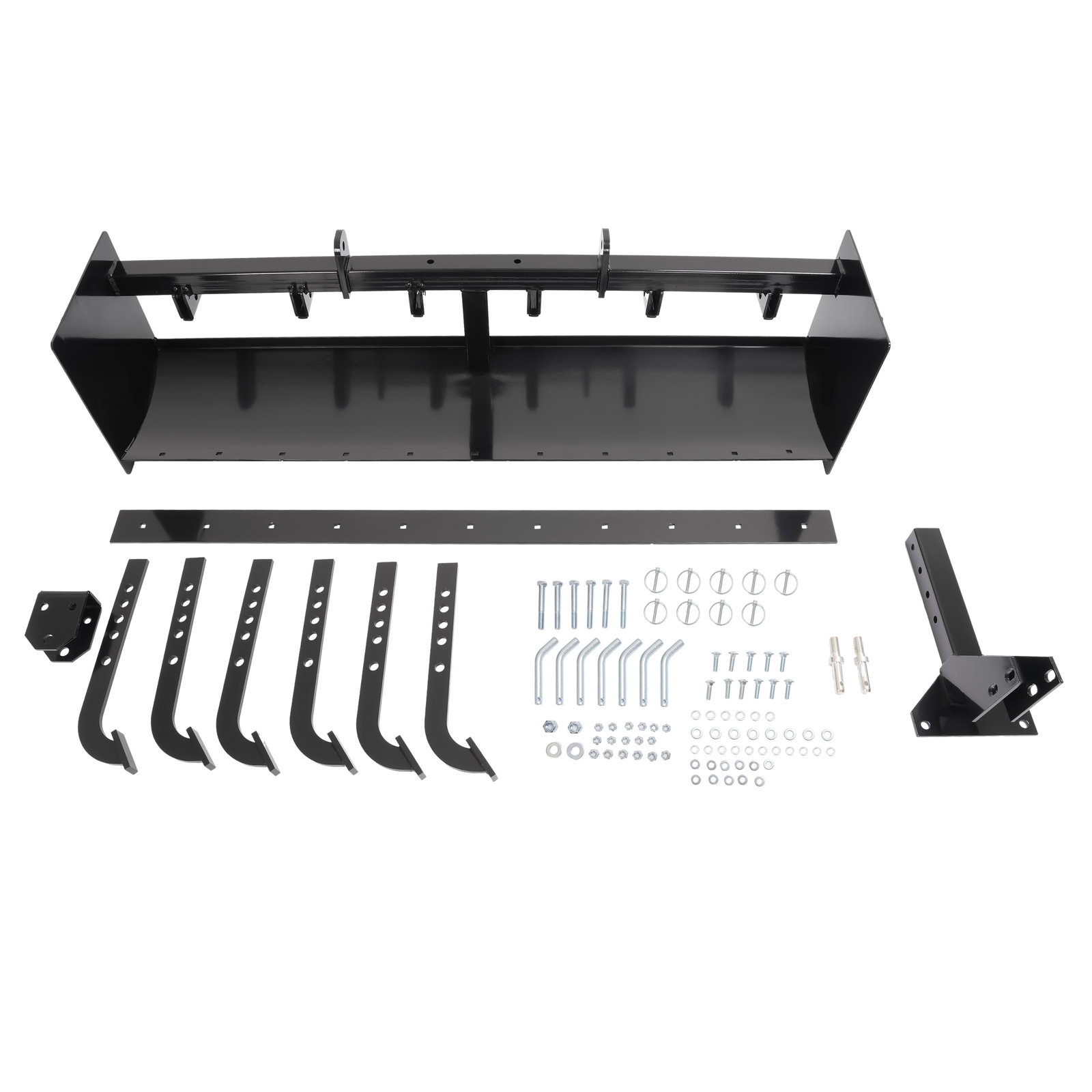 Powder Coated Steel 55" Box Blade Scraper W/6 Scarifier Shank For Cat 0 & Cat 1