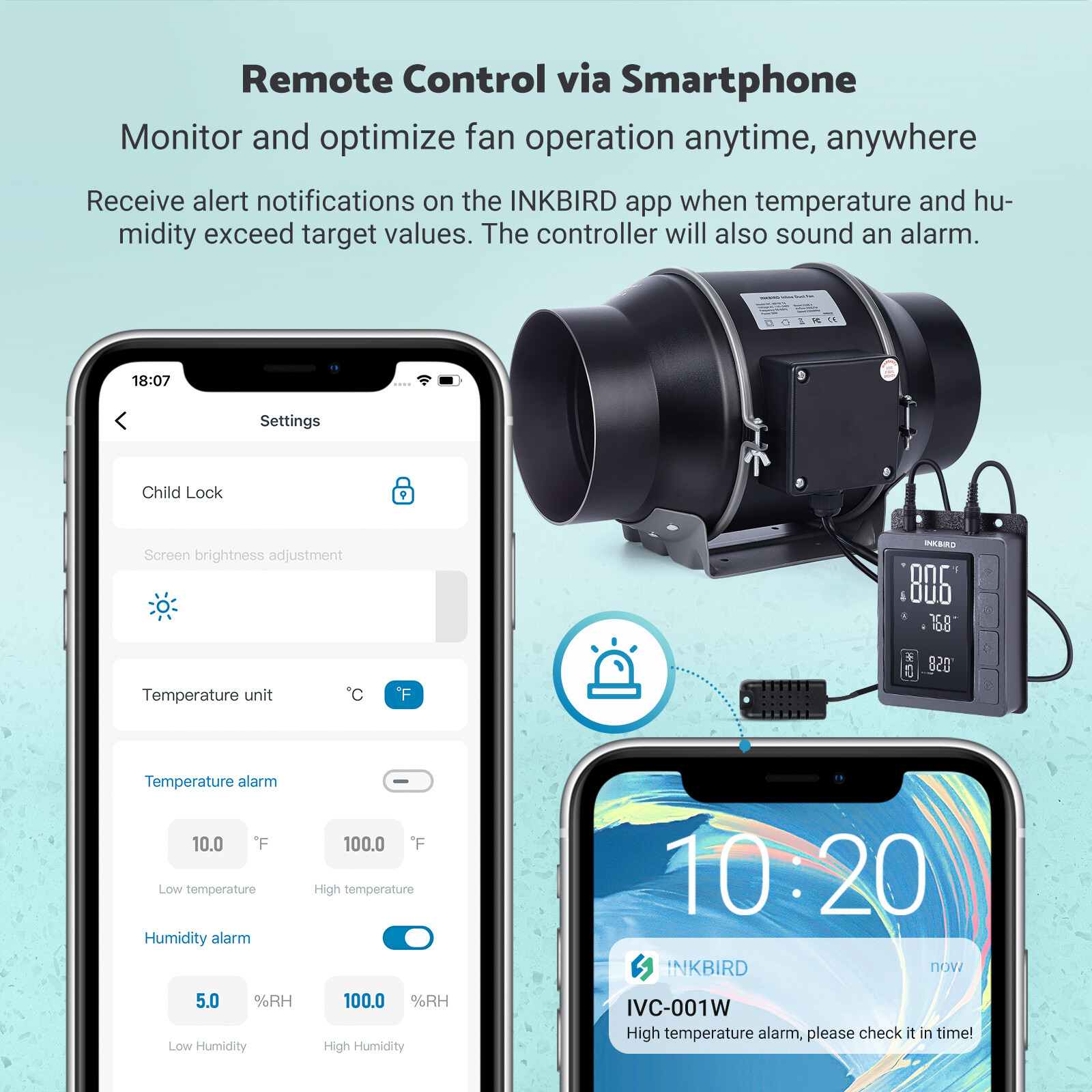 INKBIRD 6-Inch Duct Fan Grow Tent Ventilation Exhaust Fan