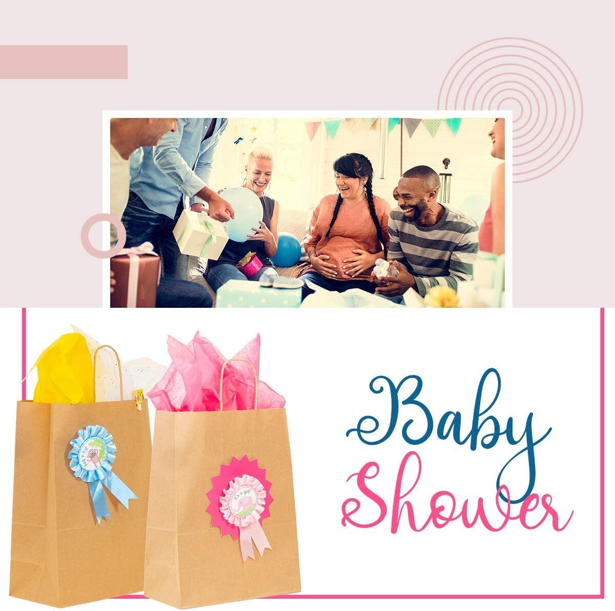 500 Paper Shopping Bags Natural Kraft 10" x 5 x 13" Retail Merchandise Handles