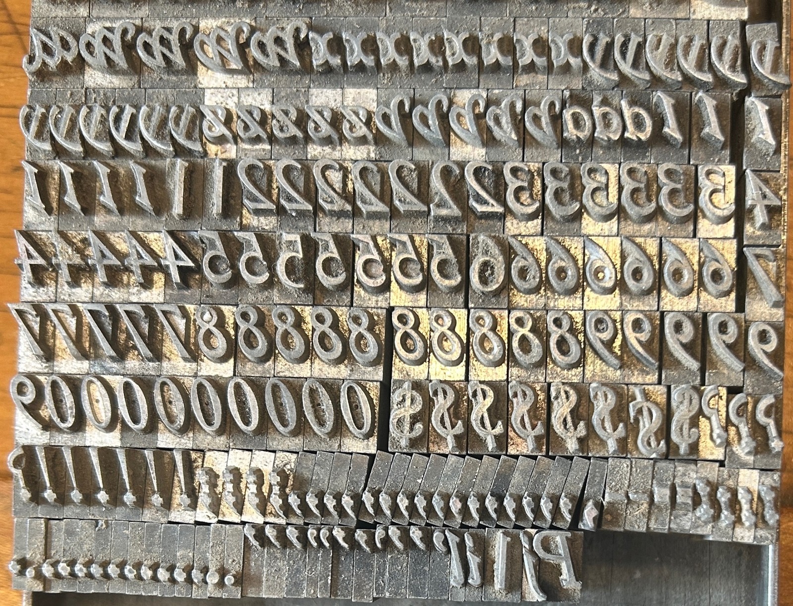 ANTIQUE LETTERPRESS 24 PT LEAD TYPE ARTCRAFT ITALIC 785+ UPPER LOWER &*$?"#