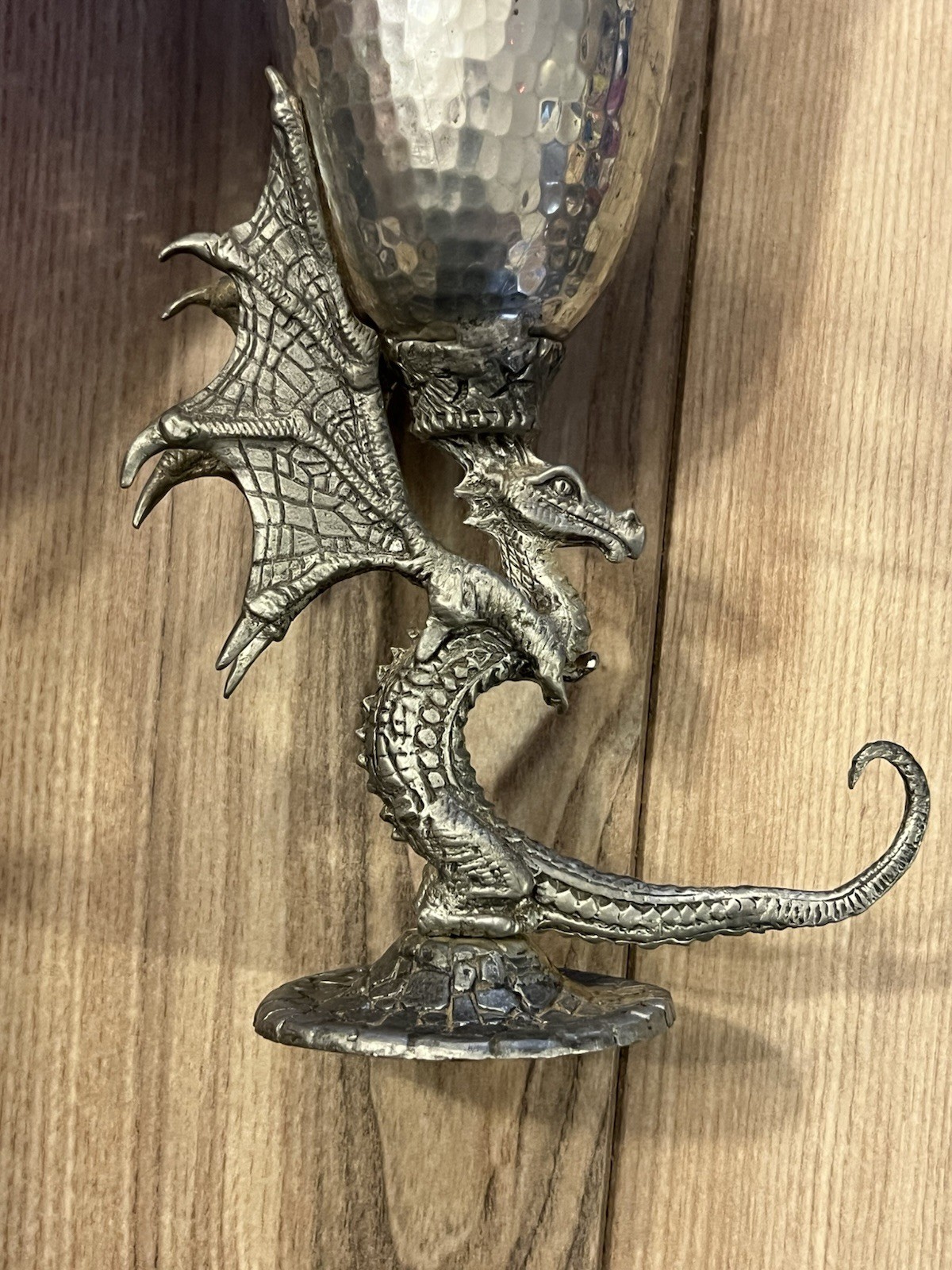Lot Of 2 Ballena Bay Pewter Dragon Chalice Goblet Cups 8" Fantasy Wizards