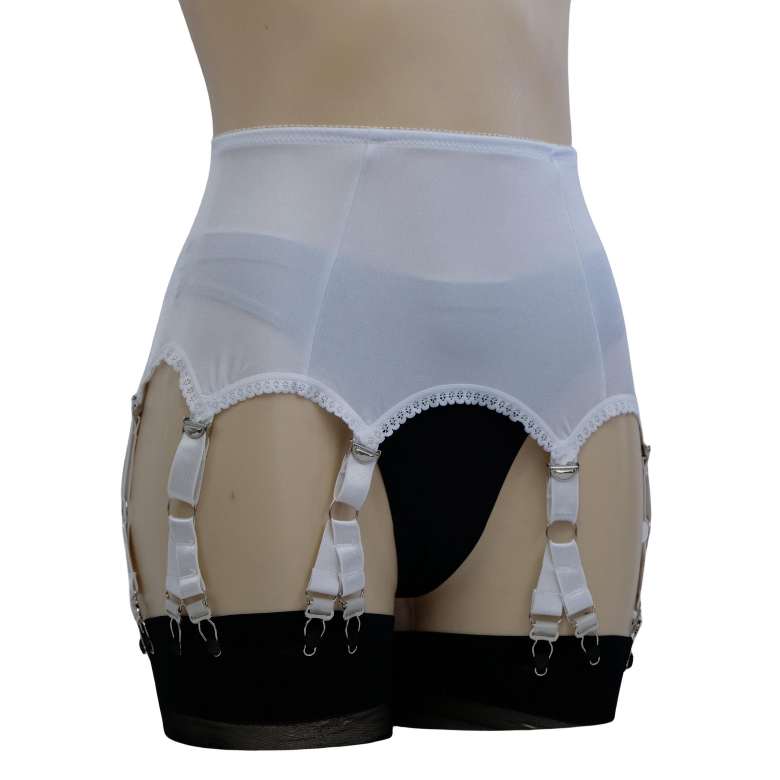 Luxallacki Stretchy 6 Straps Garter Belt with 12 Metal Claws for Women Lingerie