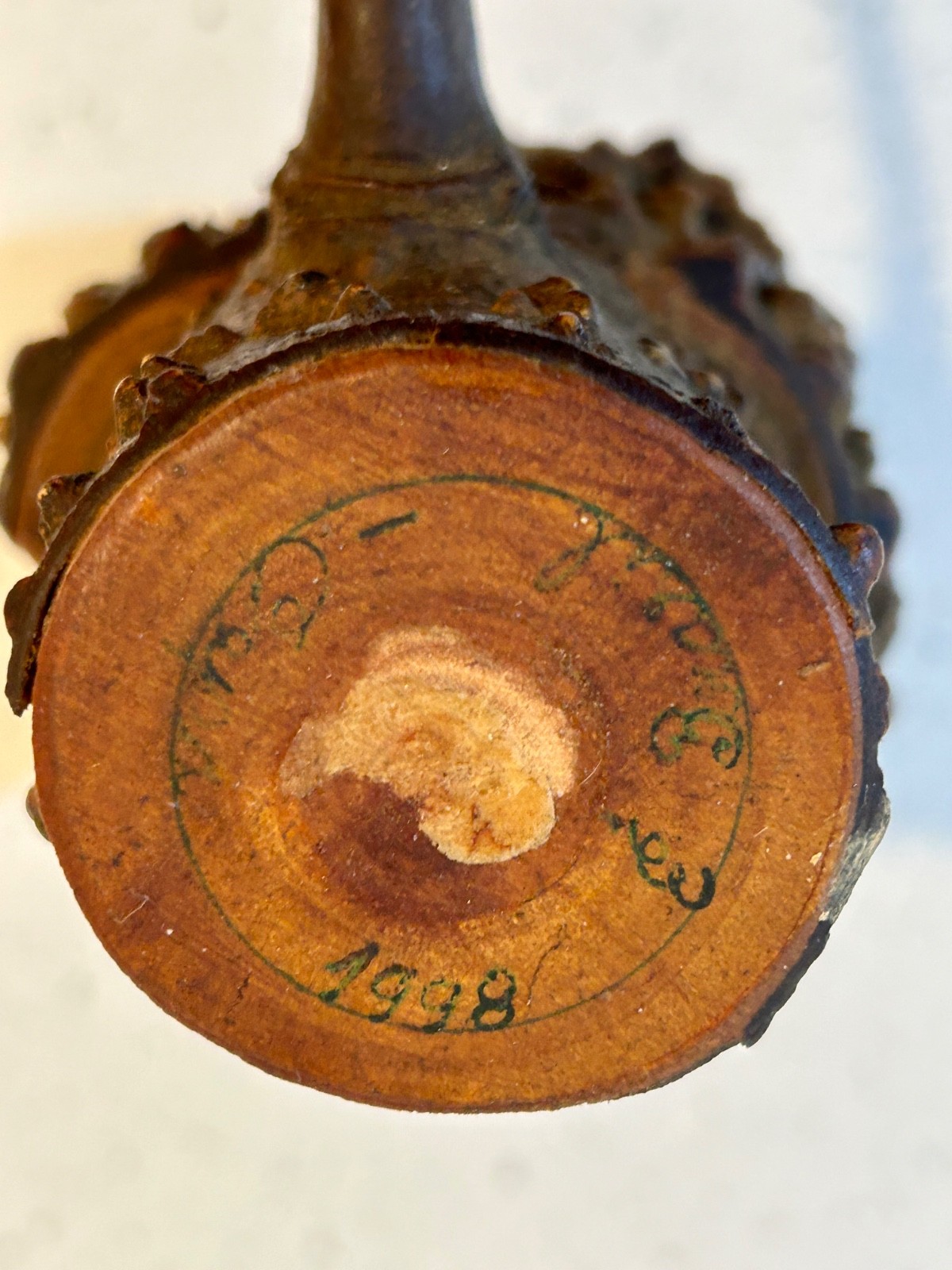 Burl Wood Bottle with Branch Handle from Parque Georgia Brazil - RARE Unusual!