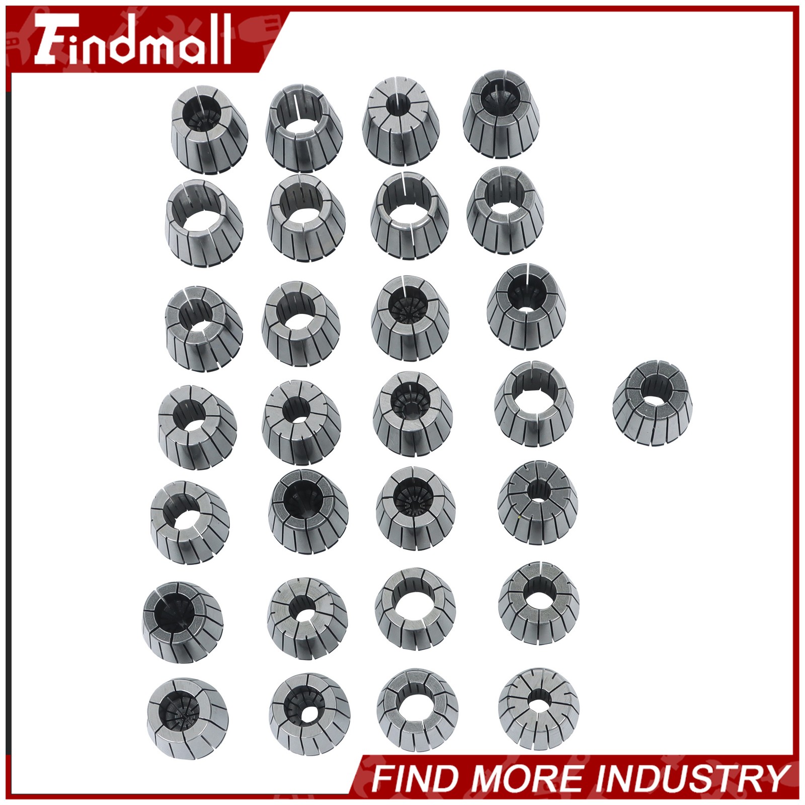 Findmall ER40 29Pcs Collet Set High Precision CNC Spring Collets