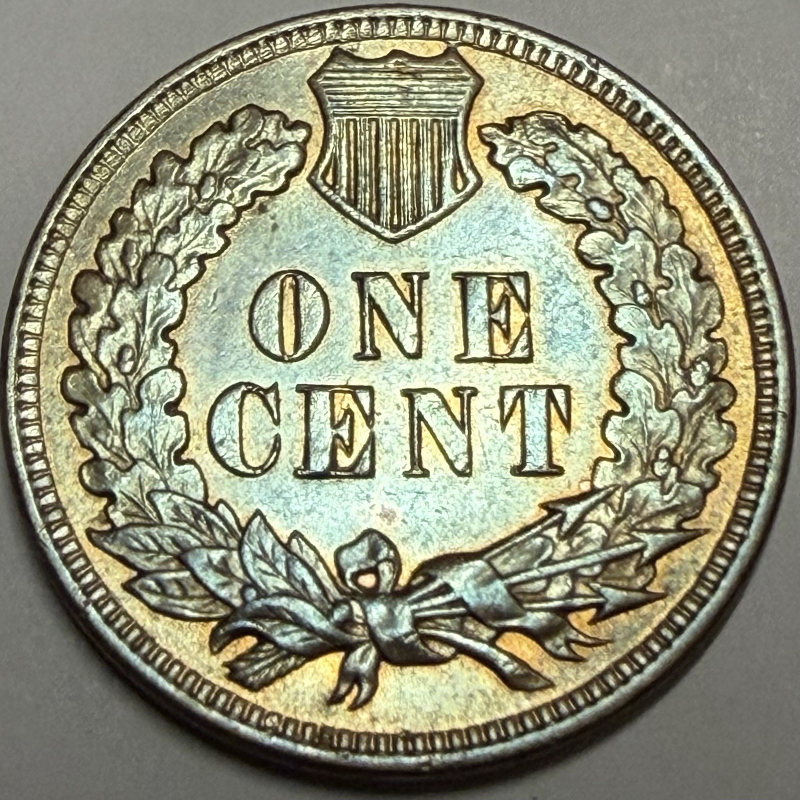 US 1906 Indian Head Penny - 1 Cent Bronze Coin - 4 Diamonds - Green Toned