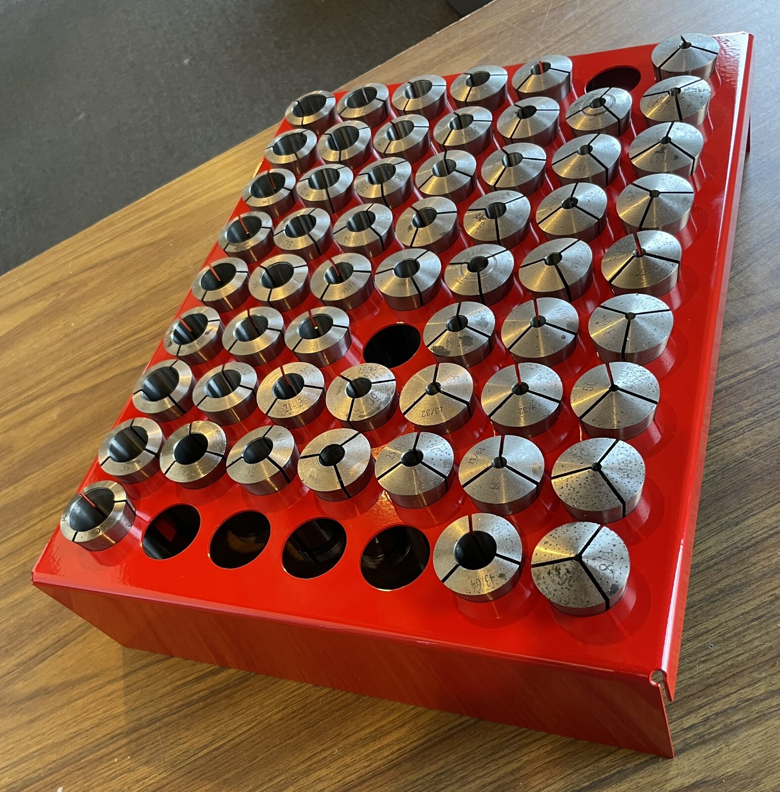 Made in USA Large 63 Collet Rack Tray 5C BenchTop Drawer Steel Metal 1/8”-1”