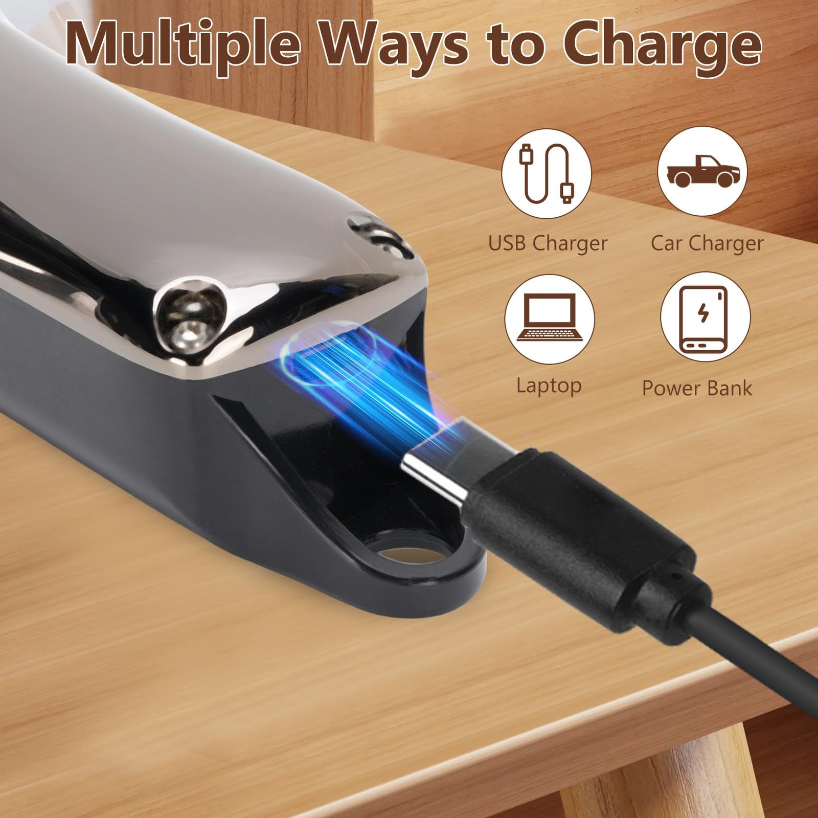 Horse Clippers, Rechargeable Cordless Horse Body Clippers, with 4 Detachable ...