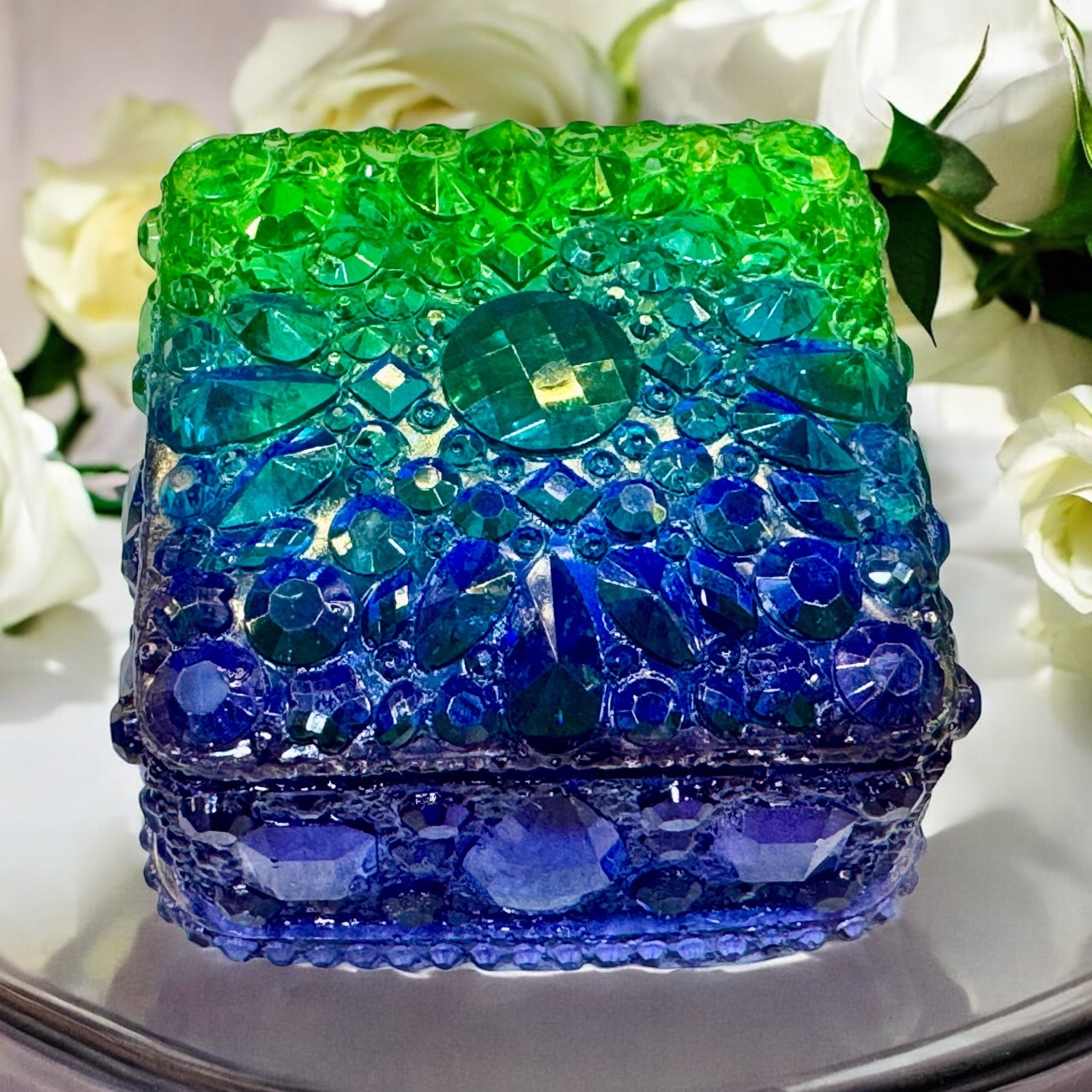 Diamond Facet Trinket Box Silicone Mold For Resin