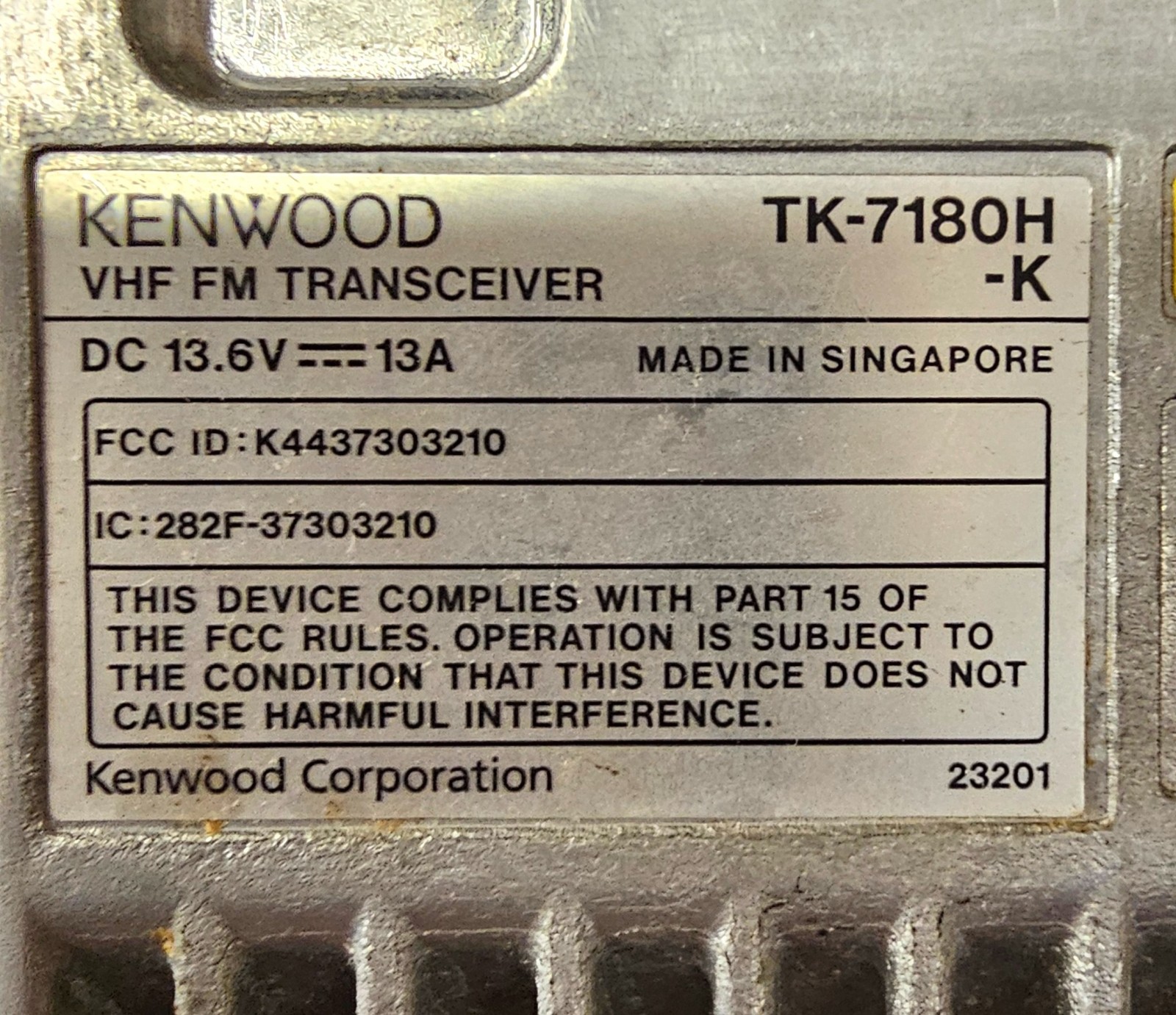 Kenwood TK-7180H TK7180H VHF 136-174 MHz 50 Watt 512 Channels (Complete Kit)
