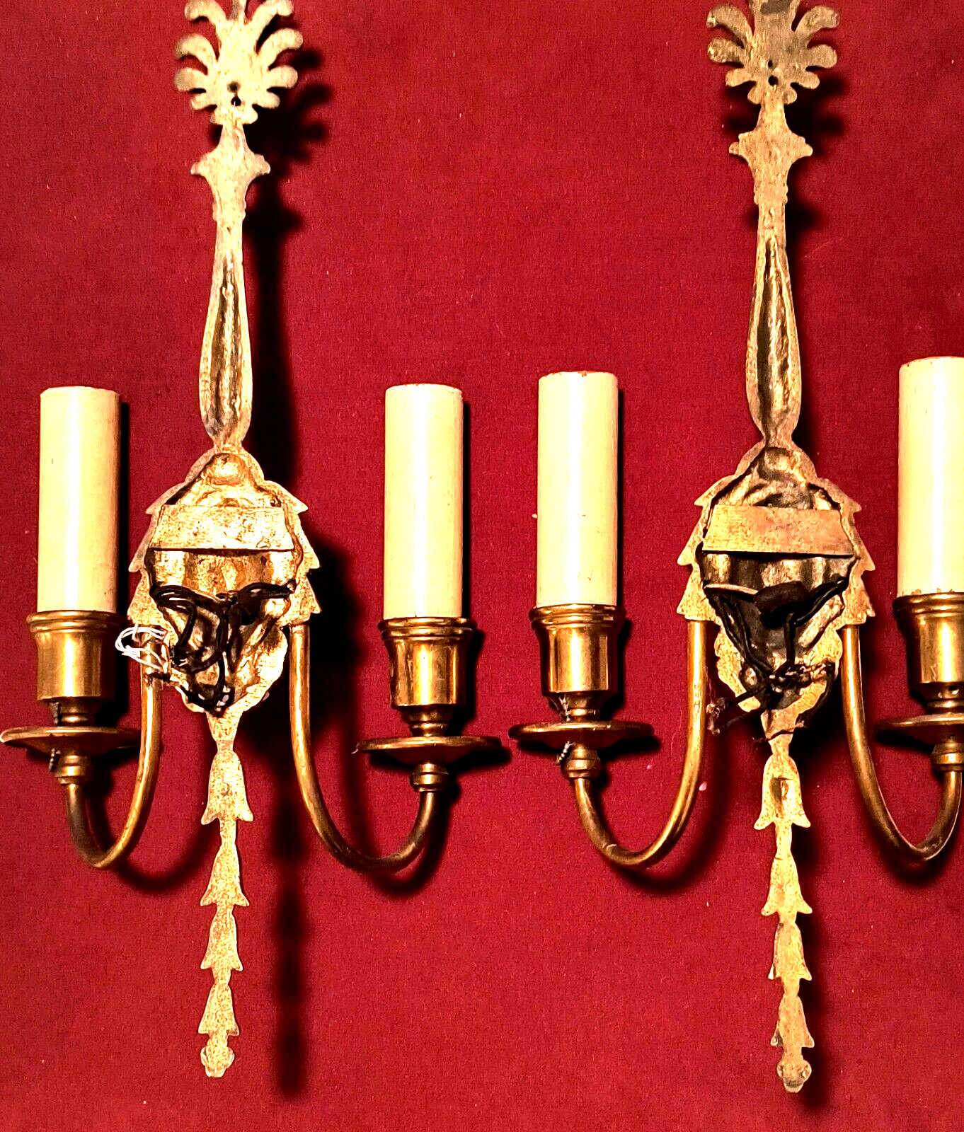 PAIR Caldwell Adam Bronze/Brass Sconces Circa 1904. OFFERS WELCOME. Fully Wired.