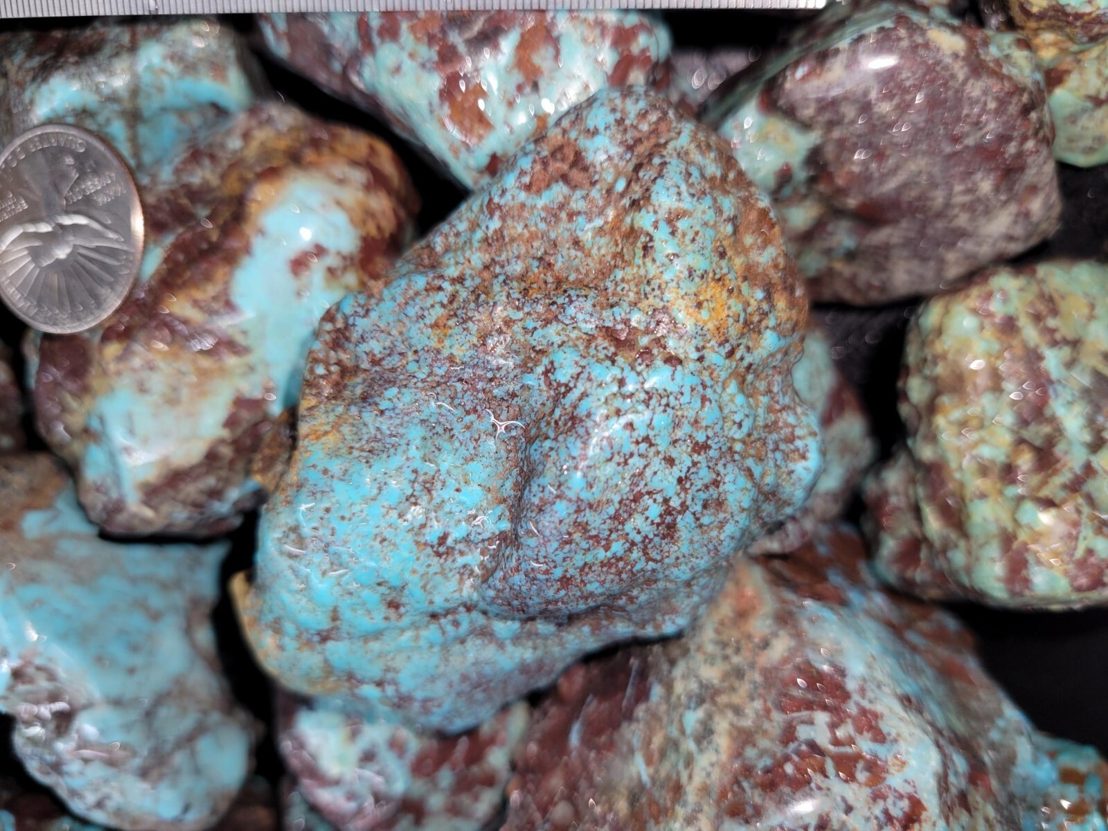 RARE Large Natural Bisbee Arizona Turquoise Rough Nuggets Half Pound