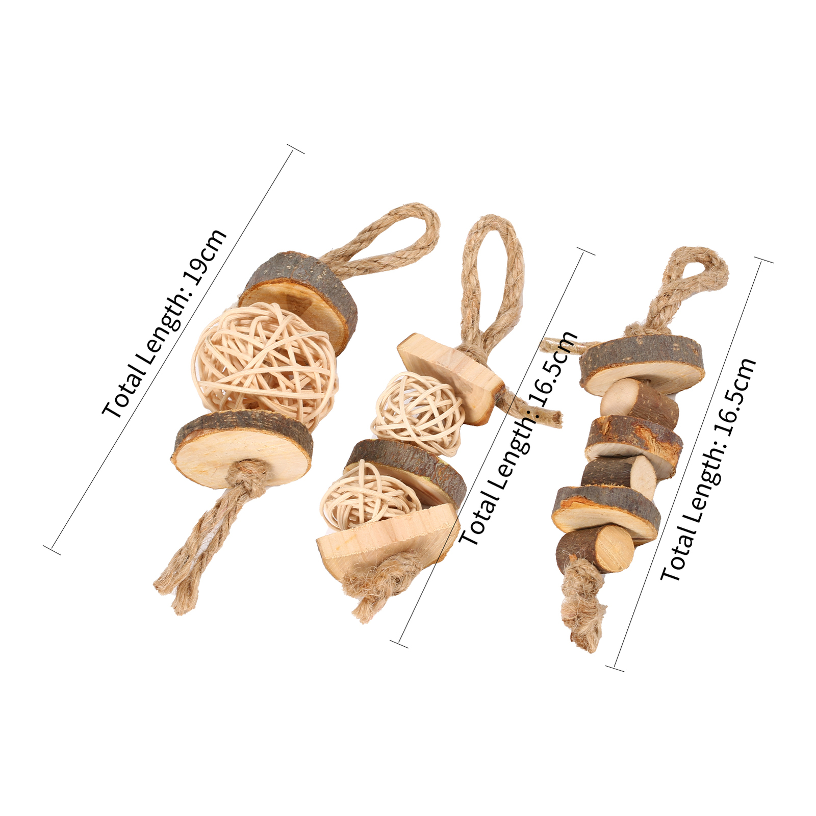 3PCS Apple Wood Chew Sticks Twigs for Small Pets Hamster Rabbit Guinea Pig Toy~