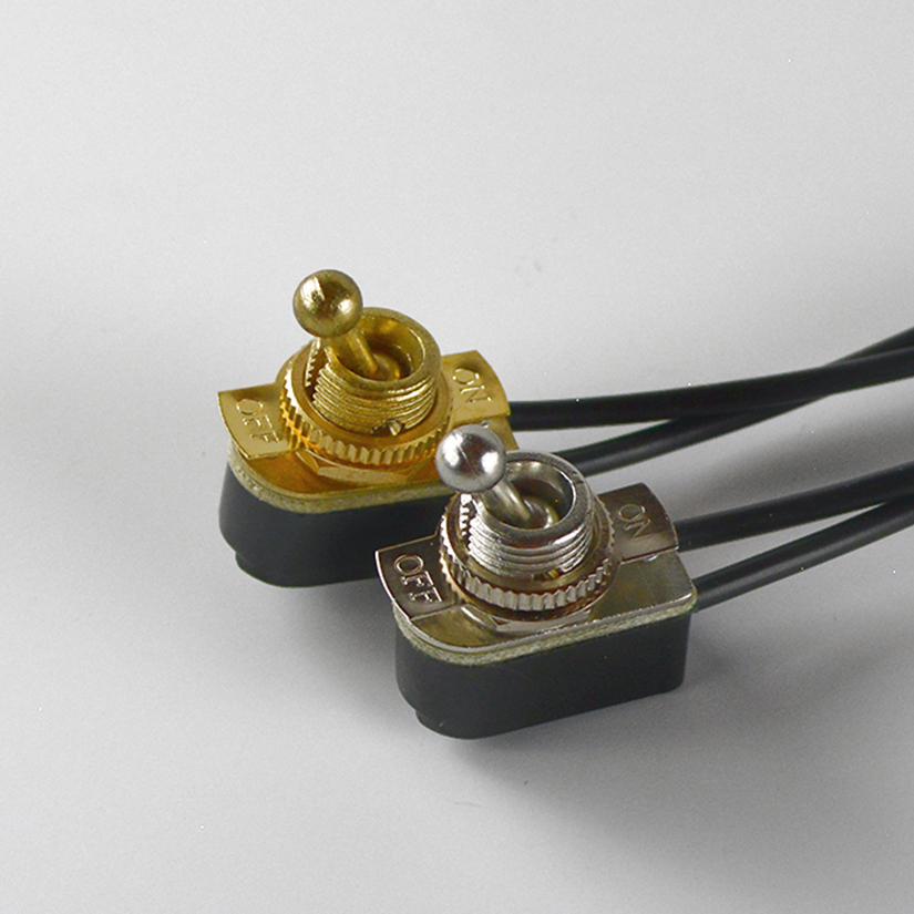Toggle Switch on/off - Brass Plated - 6A/120V - Steampunk Switch 2-Wire
