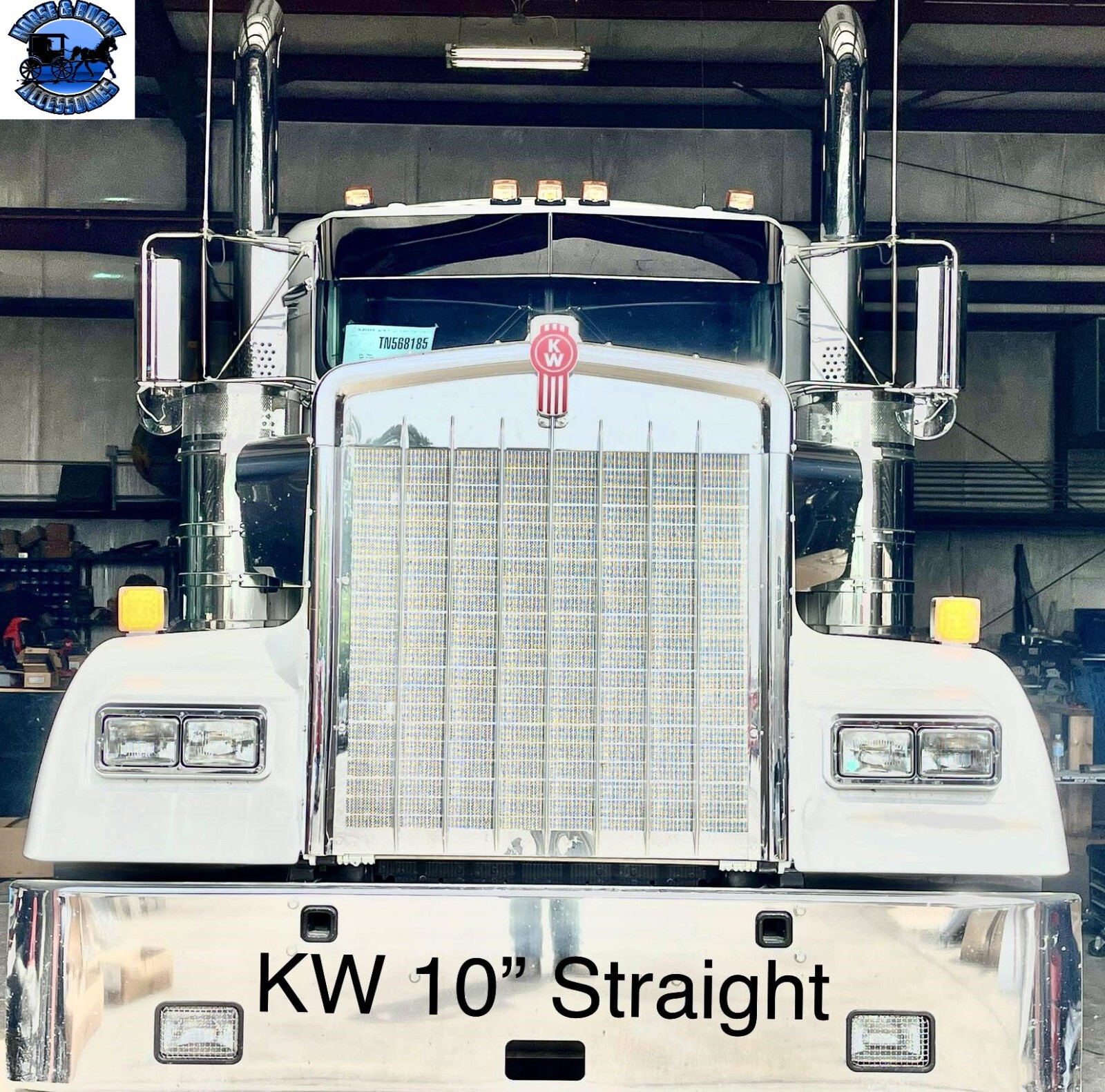 ROLLIN LOW KENWORTH 10" STRAIGHT VISOR FITS-AERO CAB MODELS #2023