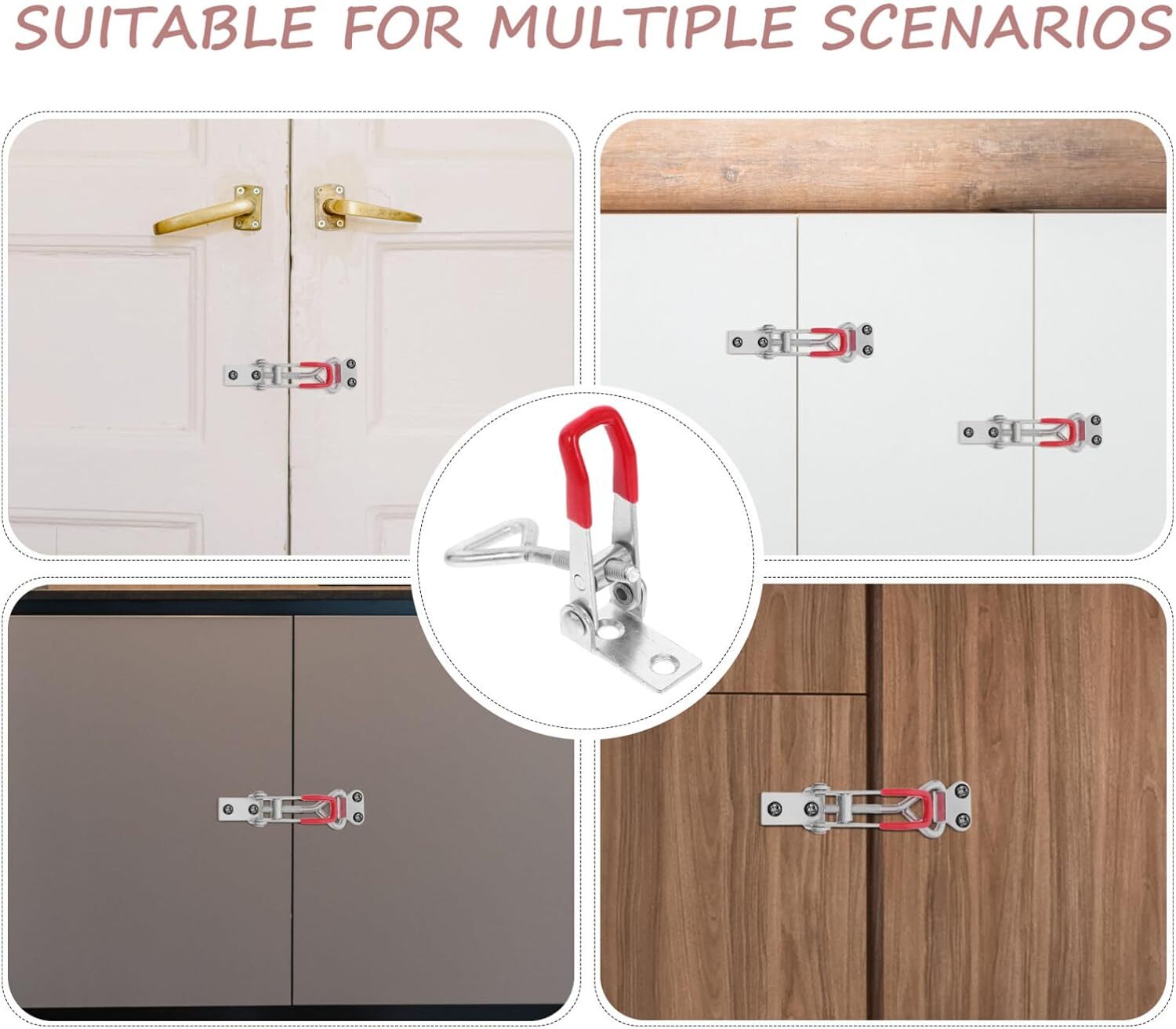 6 X Heavy Duty Steel Toggle Latch Catches Adjustable Lock Clamp For Boxes Case