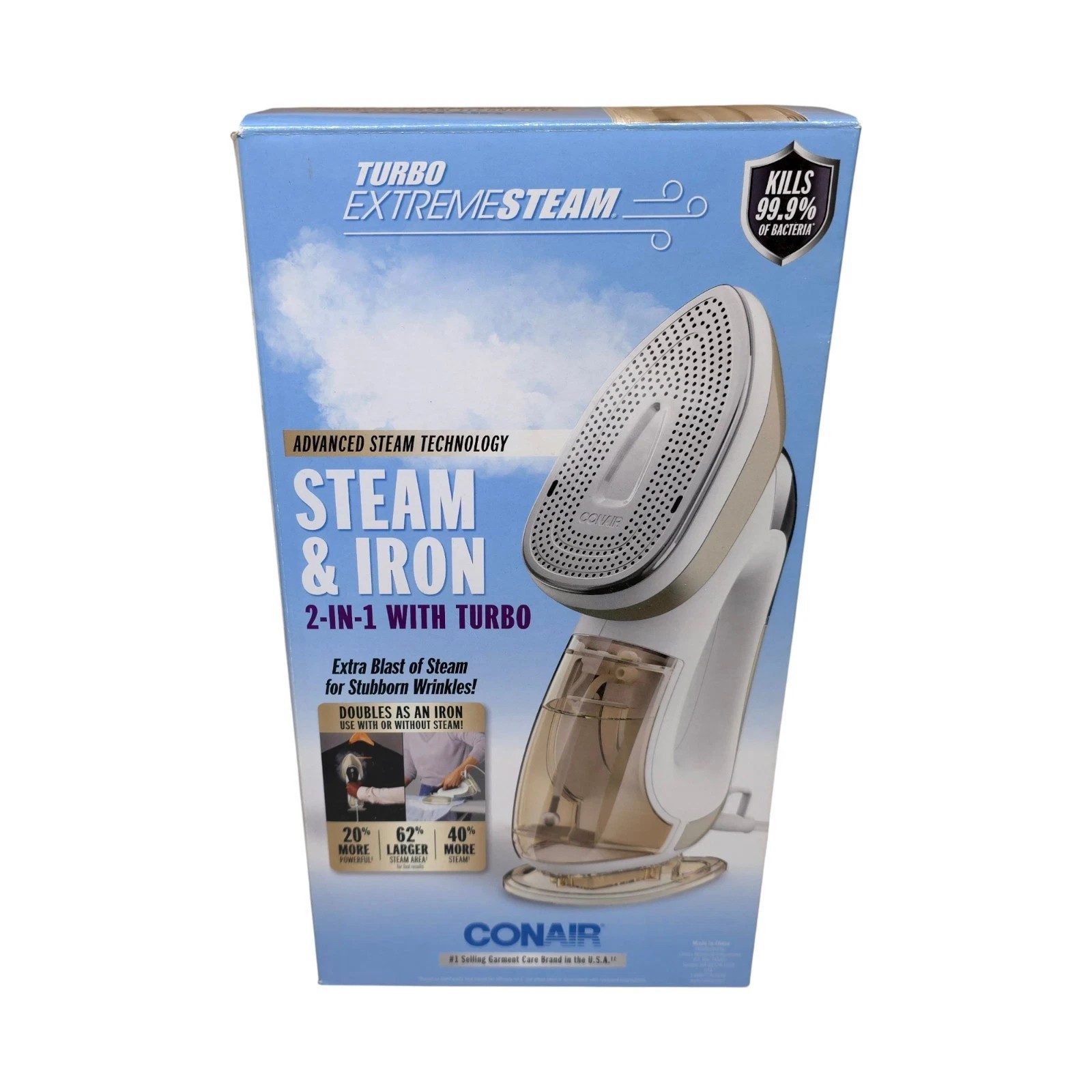 Conair Turbo ExtremeSteam 2-in-1 Steamer & Iron GS308GD – 1875W