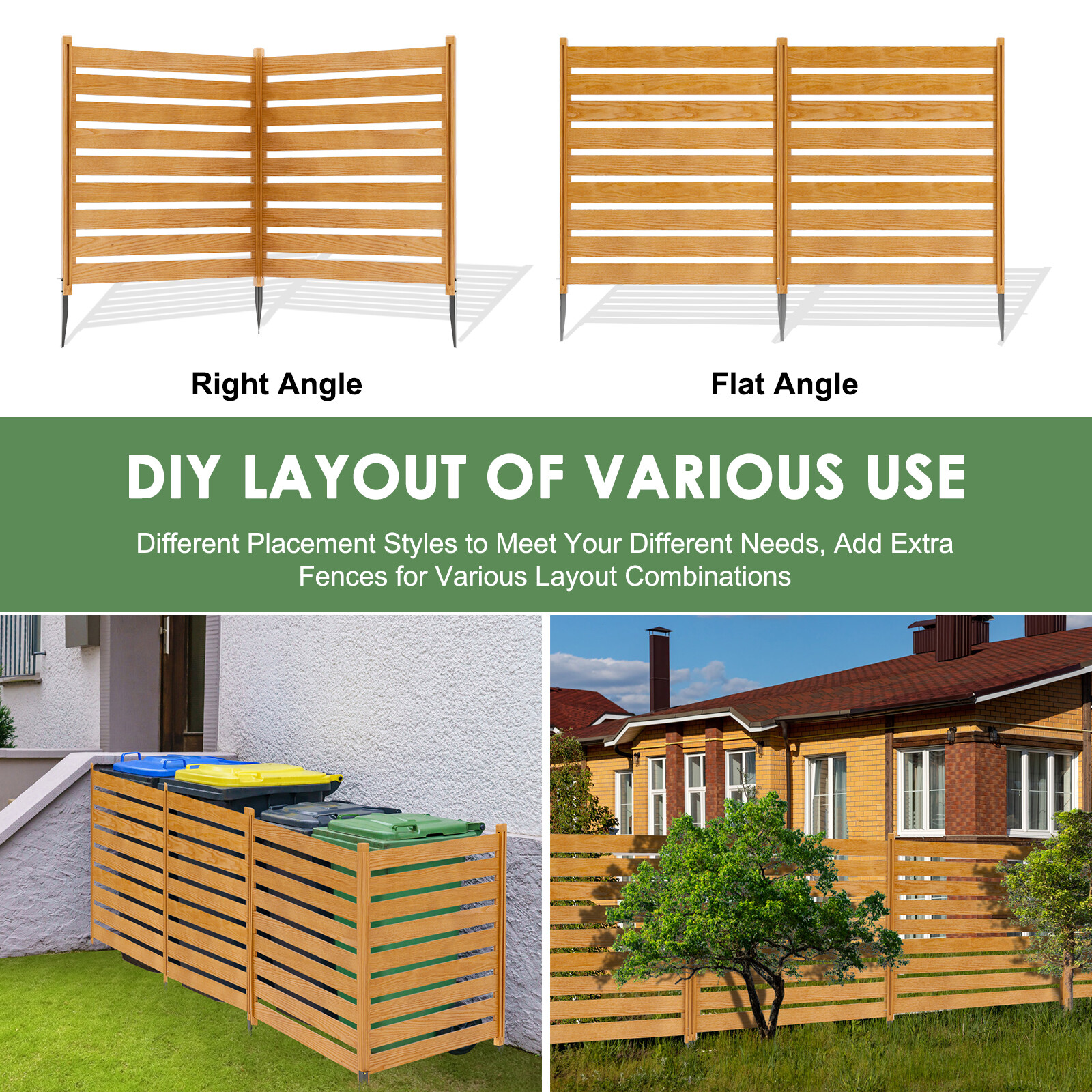 Panel de madera para cerramiento de aire acondicionado de 48 x 48，2 tablas