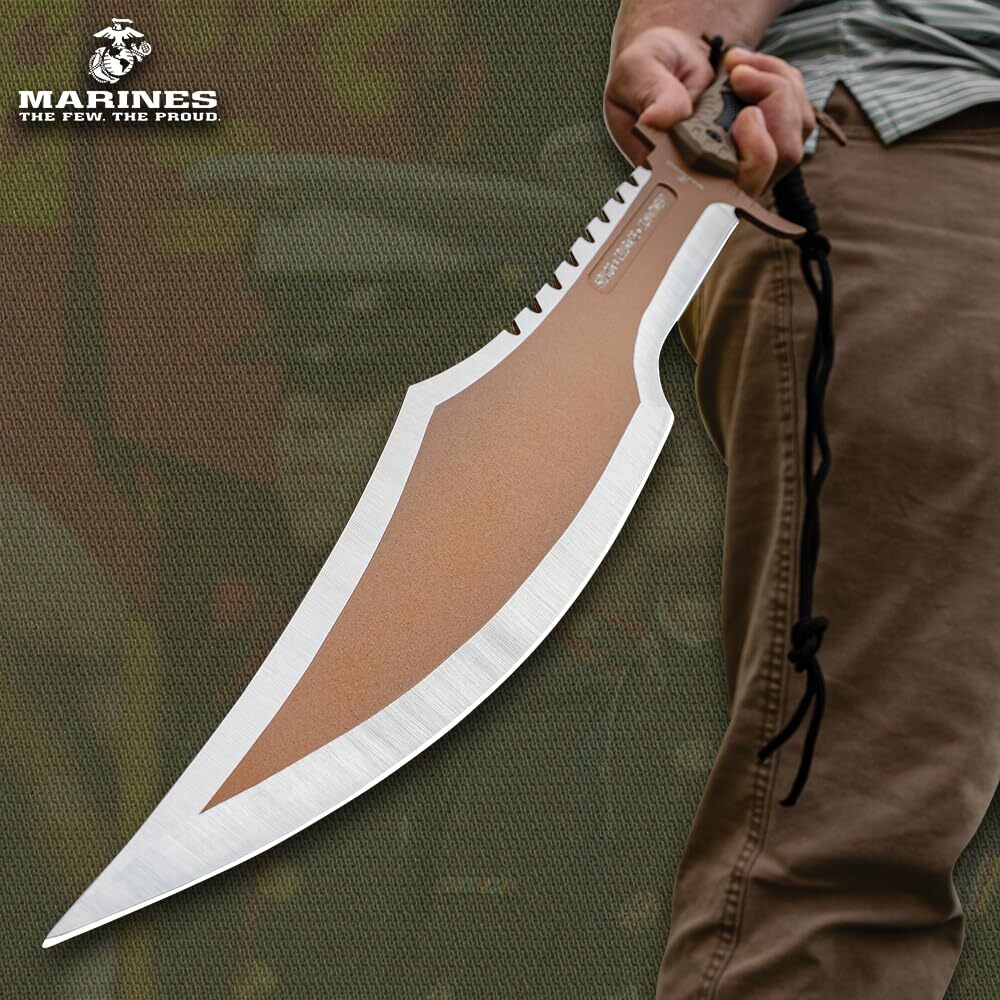 USMC Desert Ops Spartan Sword and Scabbard | Officially Licensed Tactical Sword