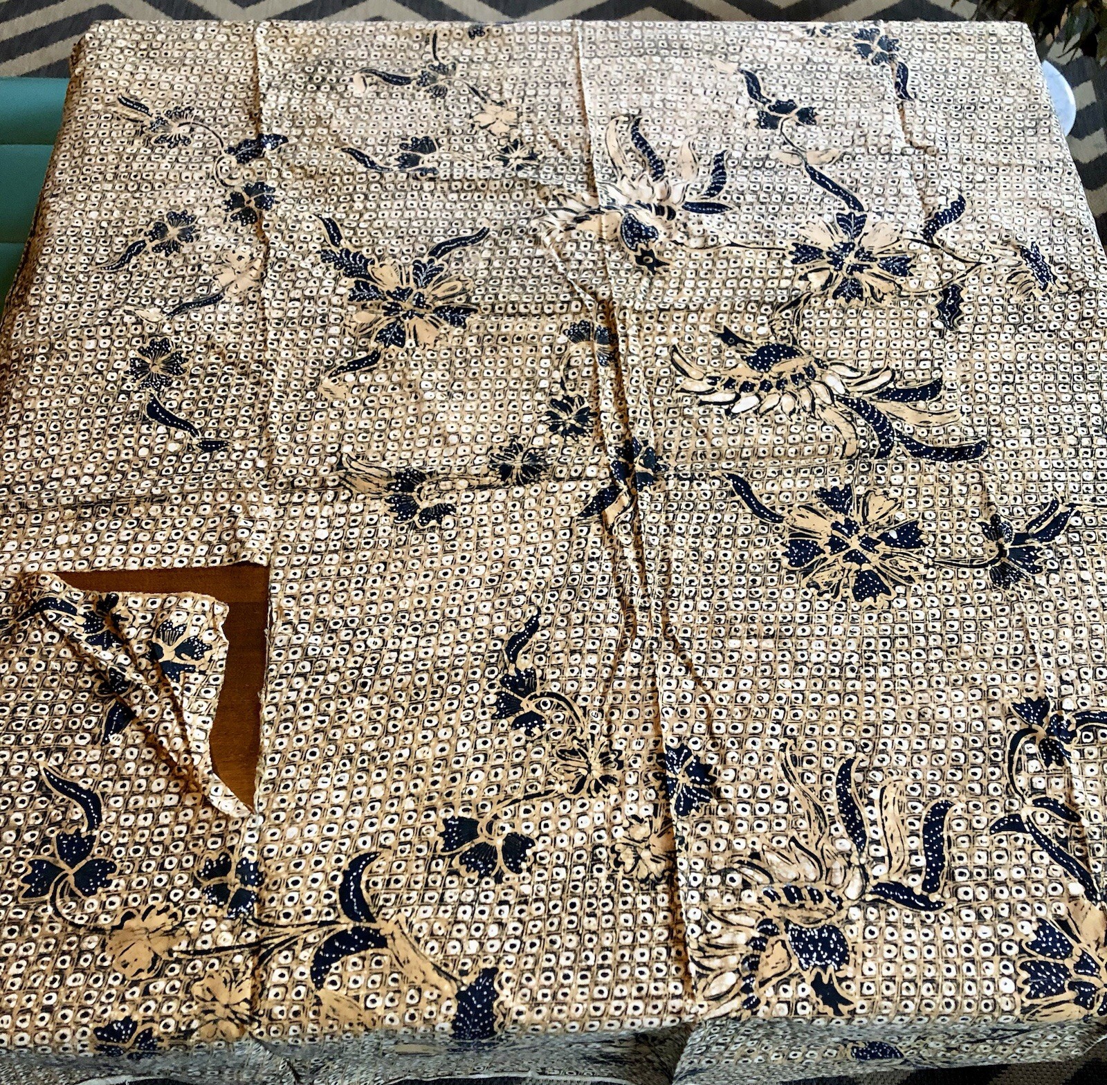 1970's Vintage Hand Dyed Cotton Batik Slendang (Selendang) and Batik Sarong Java