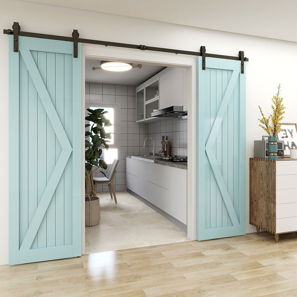 4-20FT Sliding Barn Door Hardware Closet Track Kit for Single/Double/Bypass Door