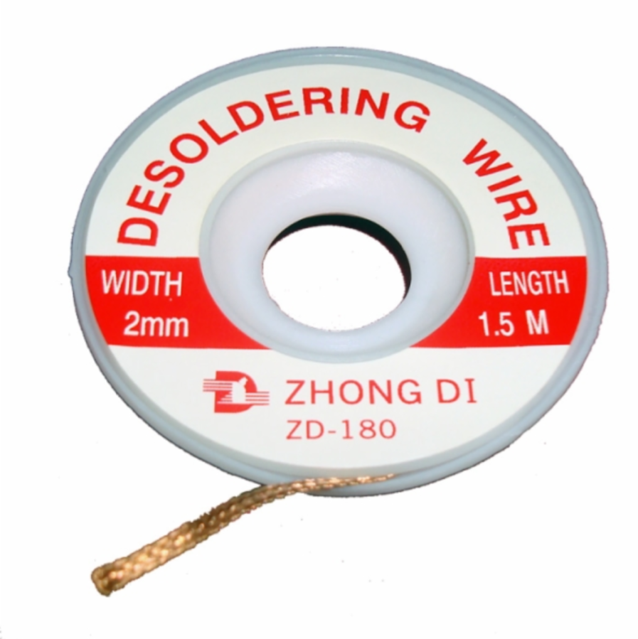 2MM (.078") Solder Iron Cautin Desoldering Desoldador 5FT. ESD Safe Braid