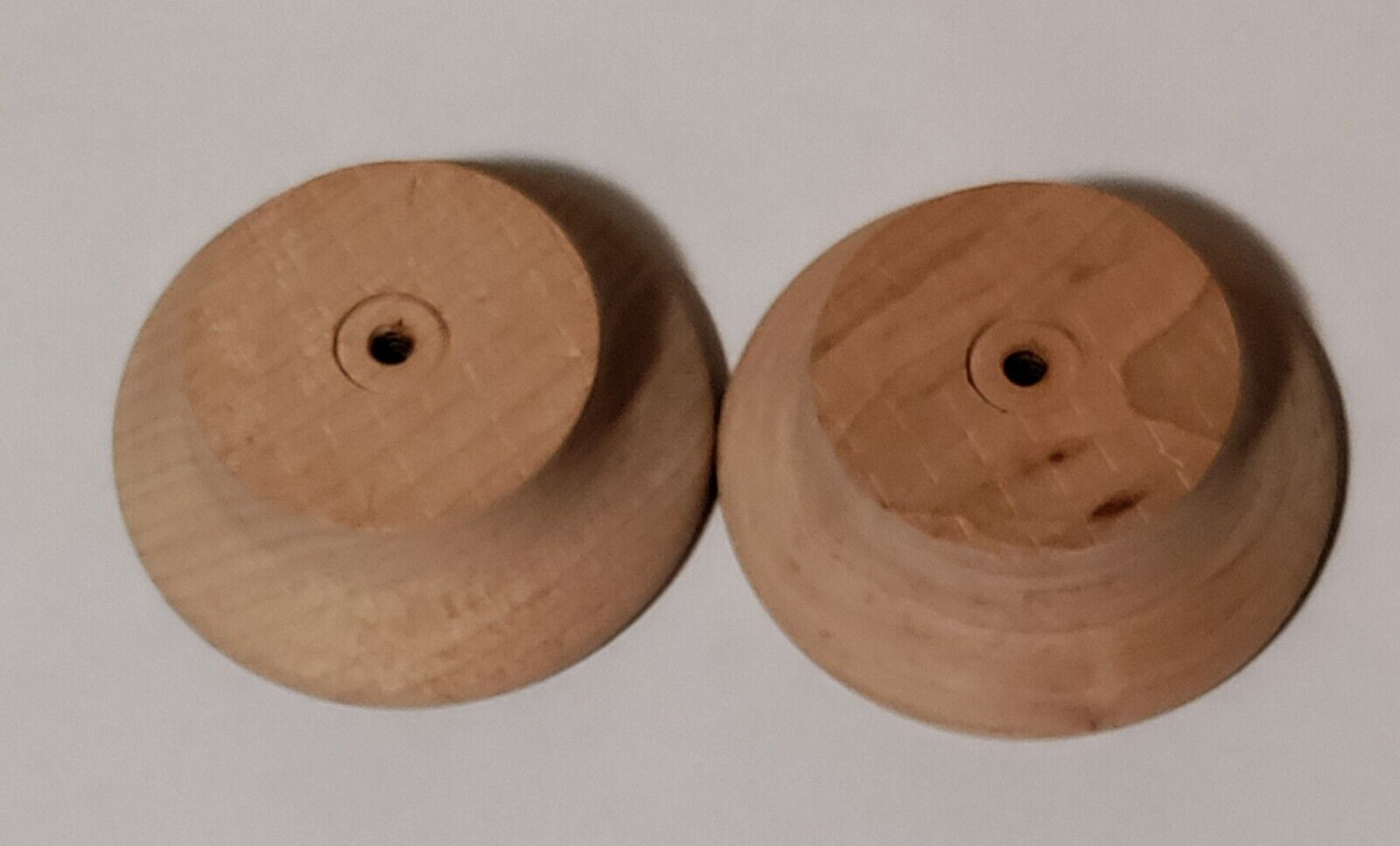 2 WADDELL 3" ROUND UNFINISHED MAPLE WOOD CABINET / DRAWER KNOBS, NO.11403 VTG