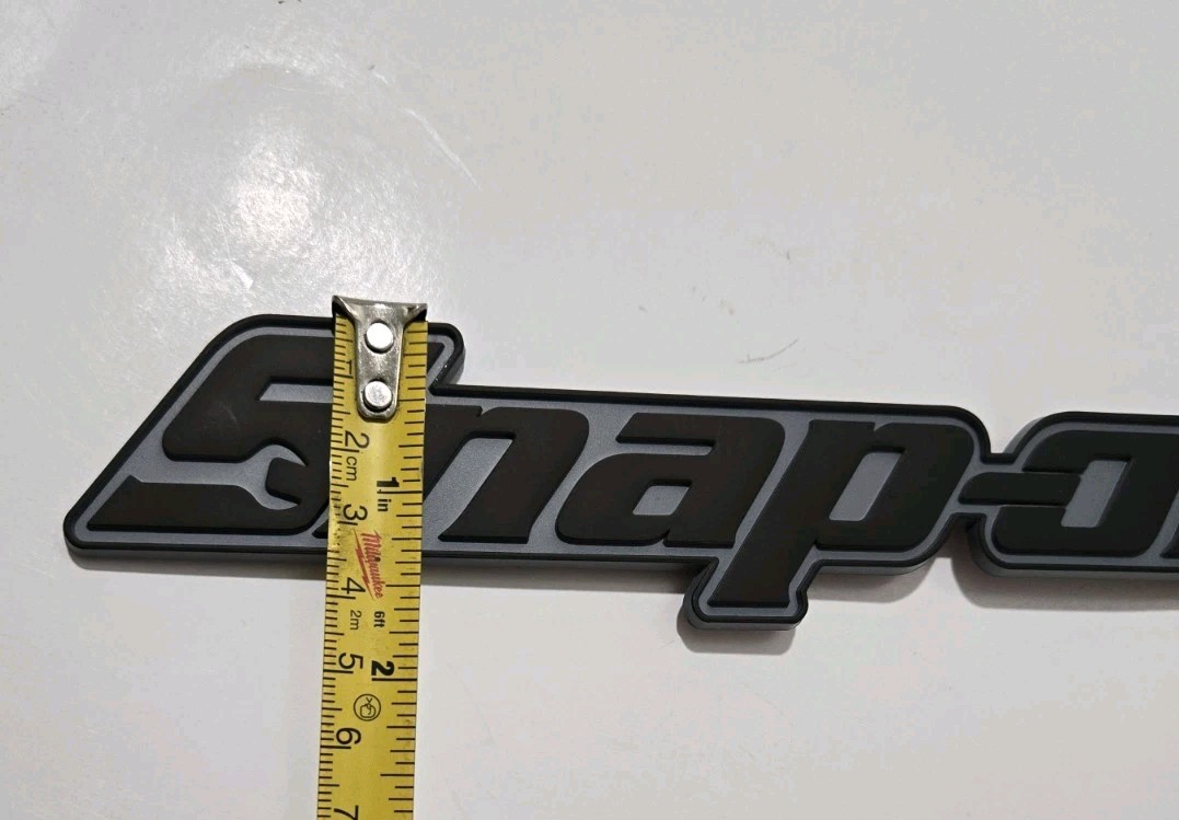 2PK SNAP ON TOOLS LOGO EMBLEM Matte Black Badge Decal + 2 Pocket Pry Bars RED !!