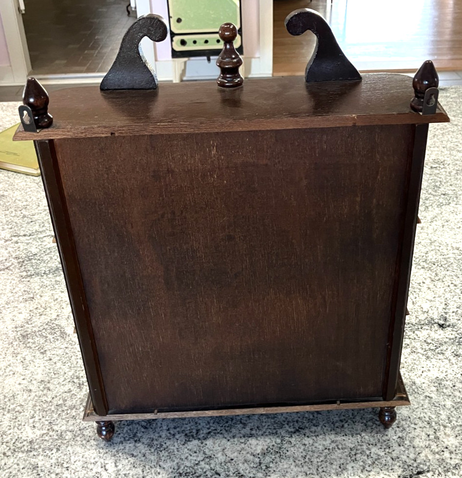 Vtg Display Curio Case Wall Mount/Free Stand Glass Door MCM 1960-70 Dark Walnut