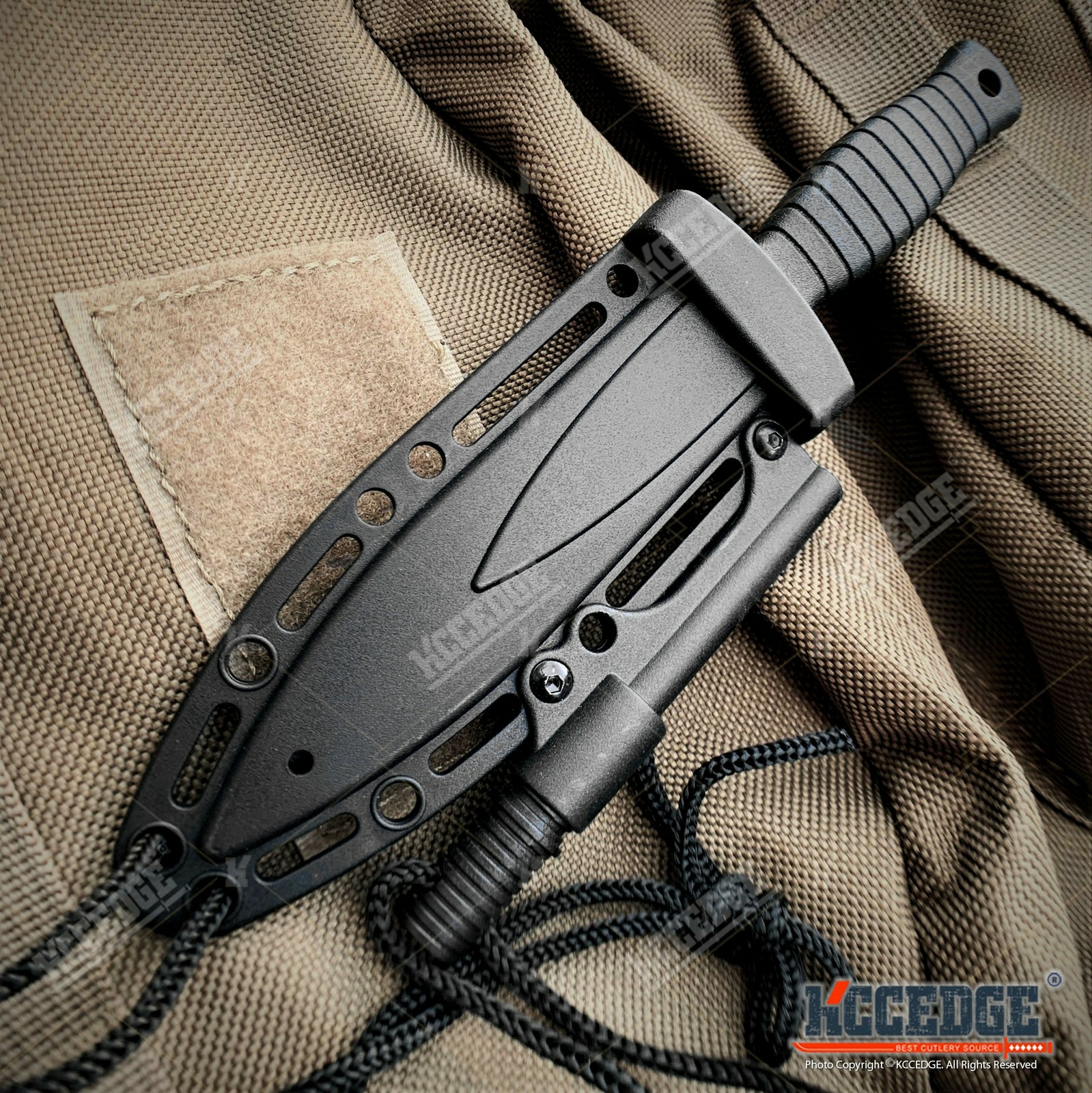 7" Double Edge Tactical Knife w/ Fire Starter Camping Knife Fixed Blade Knife