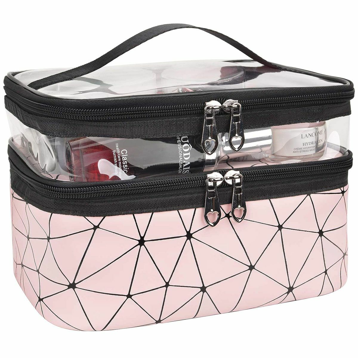 Professional Large Cosmetic Case Makeup Bag Storage Handle Organizer Travel Kit