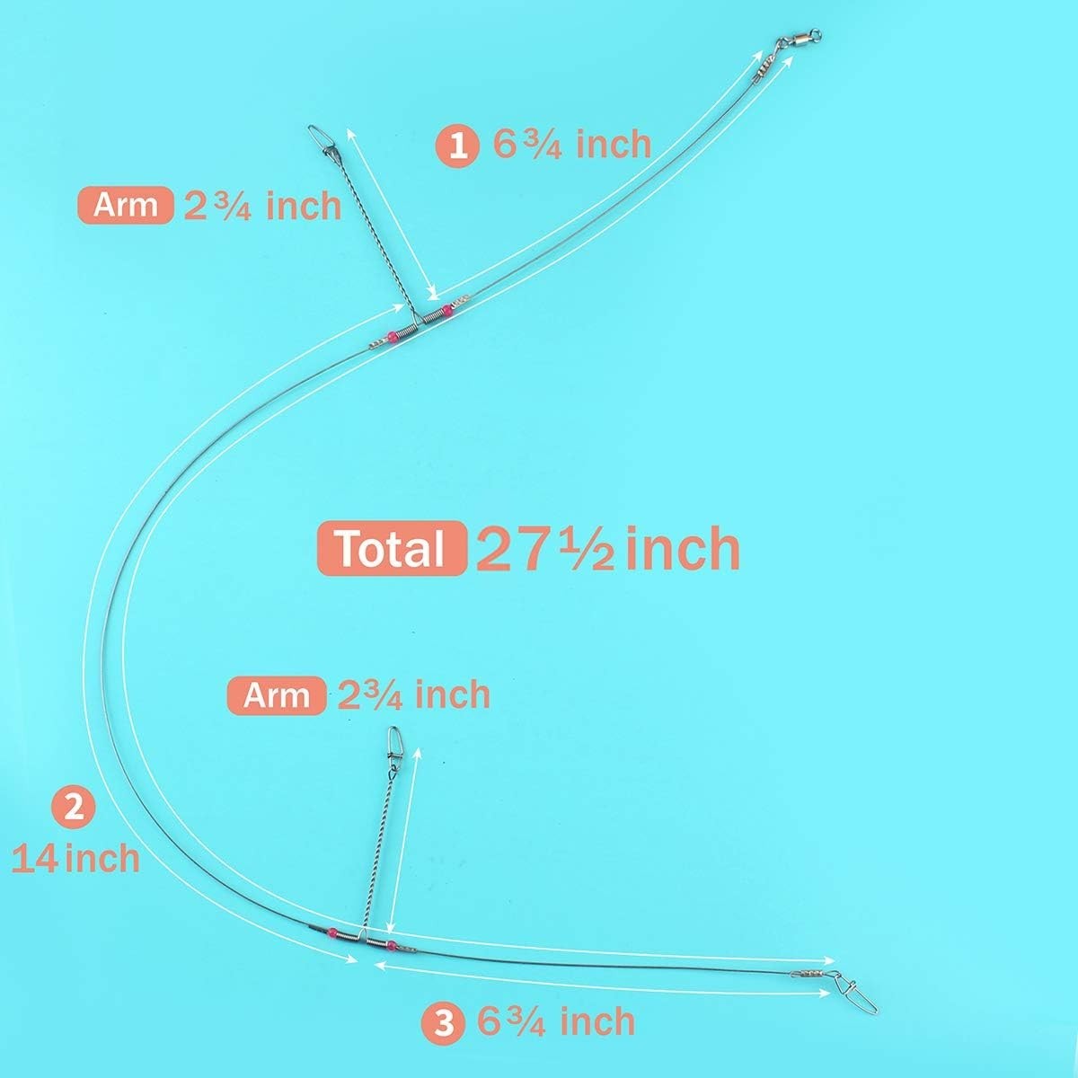 Fishing Leader Catfish High Low Rig Bottom Rigs Surf Double Drop Wire Leader ...