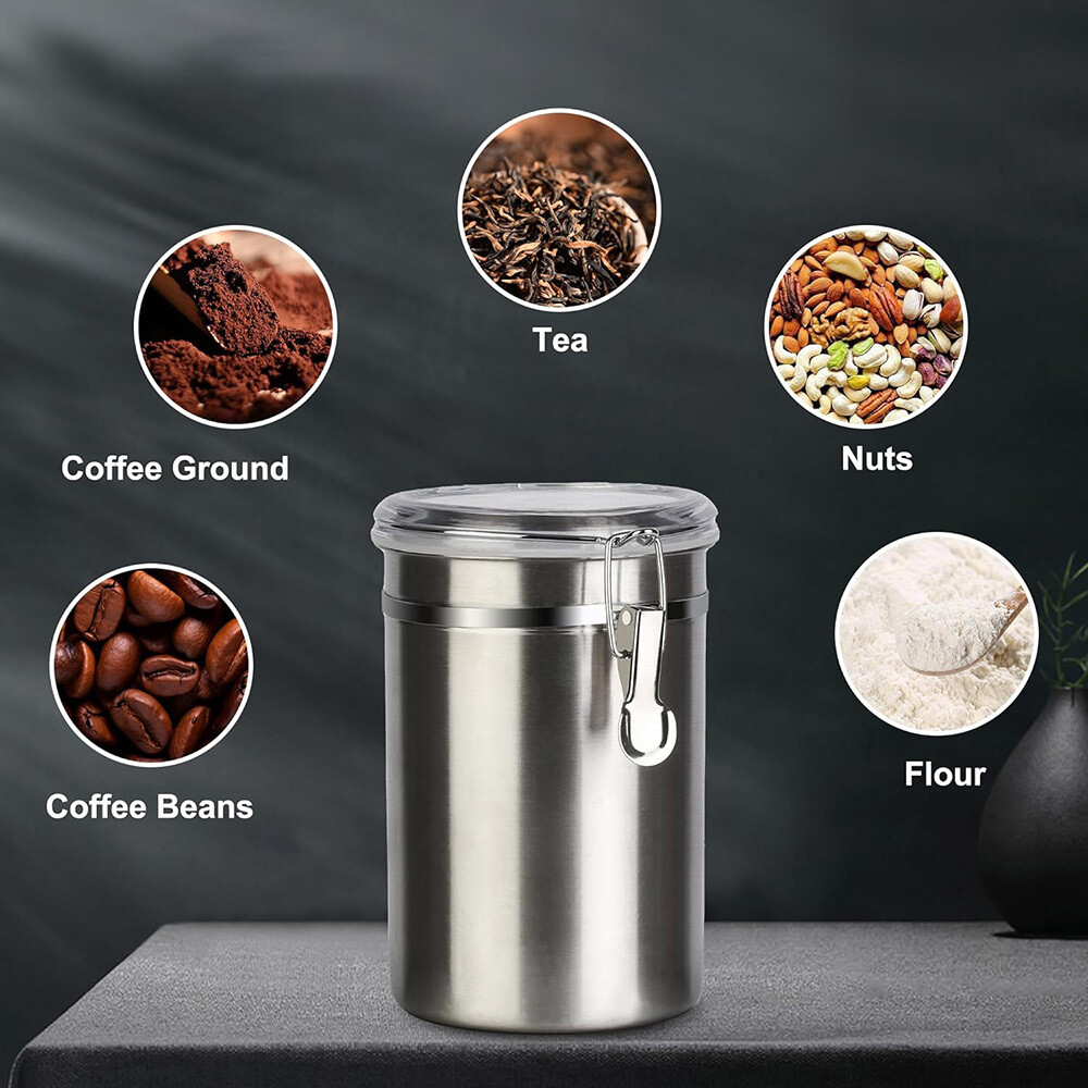 4 Pack 62OZ Stainless Steel Canister Set with Lids for Coffee Sugar Flour Tea