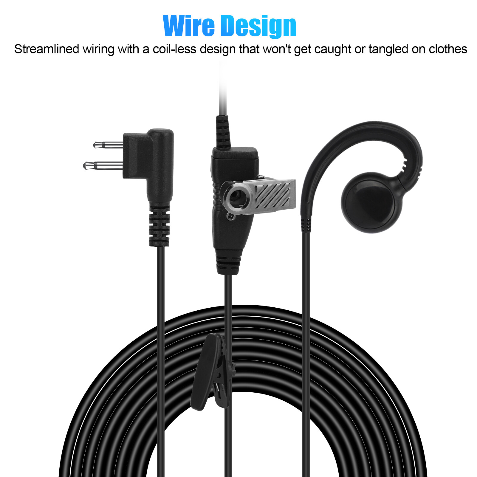 PTT Mic Swivel Earpiece for Motorola Radio Walkie Talkies CP200 CLS1410 CLS1110