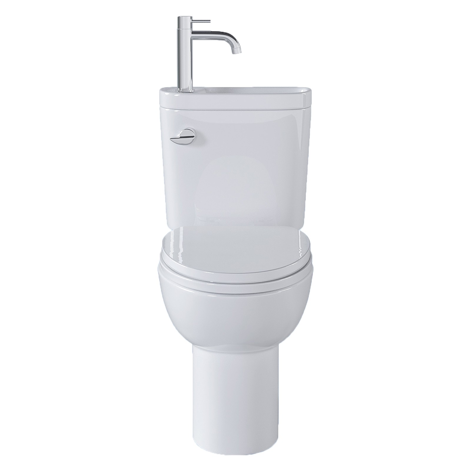 Two Piece Toilet with Sink 2 in 1 Toilet Bowl with Faucet 1.28 GPF Single Flush