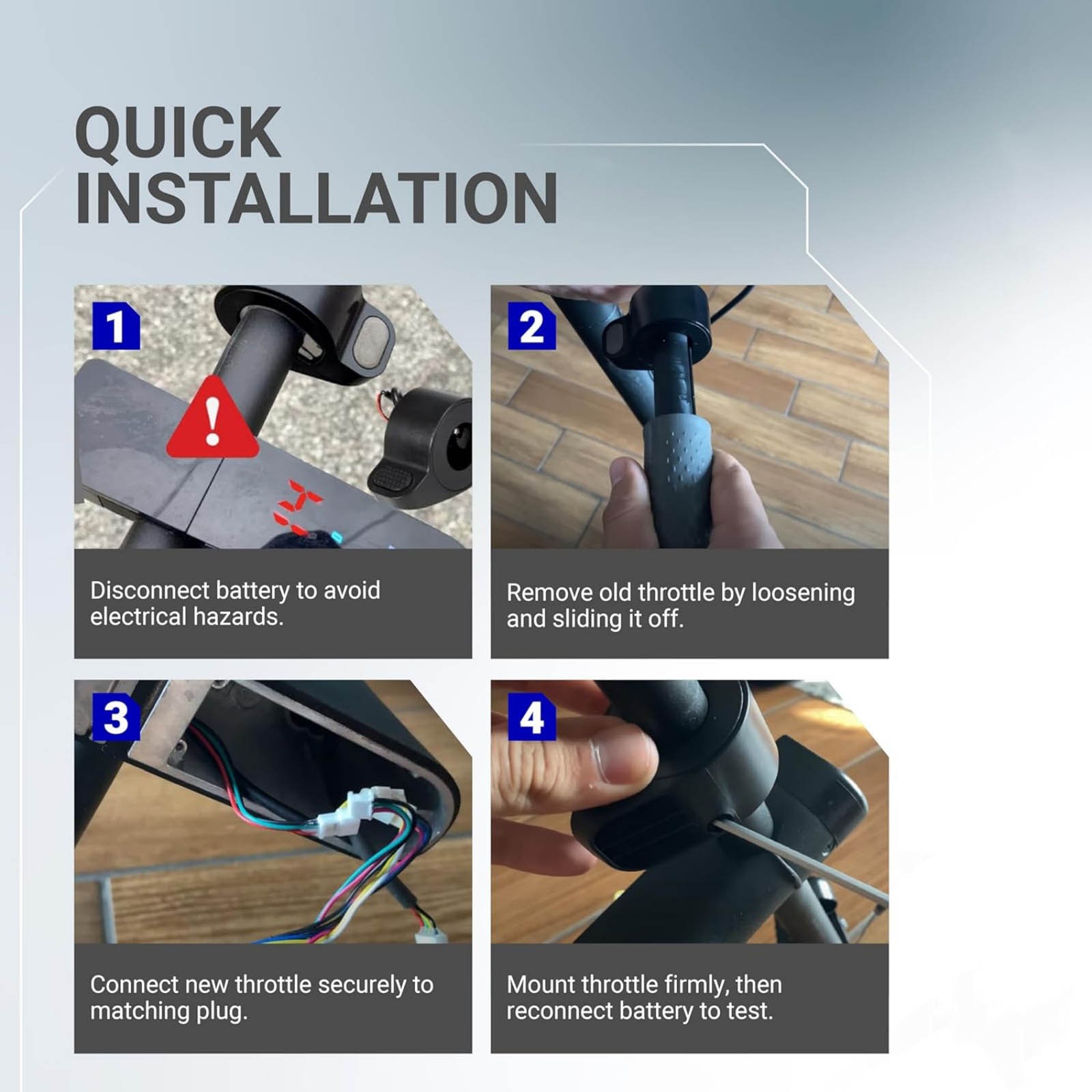 3-Wire Thumb Throttle Replacement For GOTRAX Hiboy Electric Scooter Models