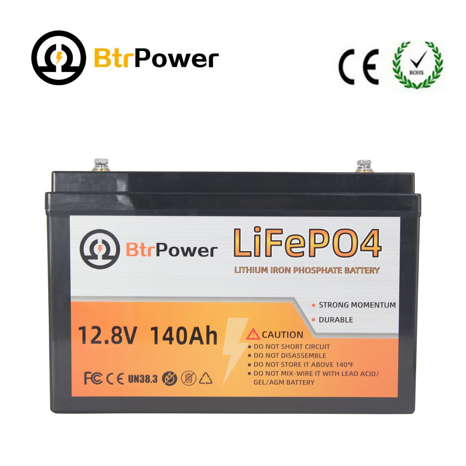 12V 140Ah LiFePO4 Lithium Iron Phosphate Battery for Deep Cycle RV Solar System