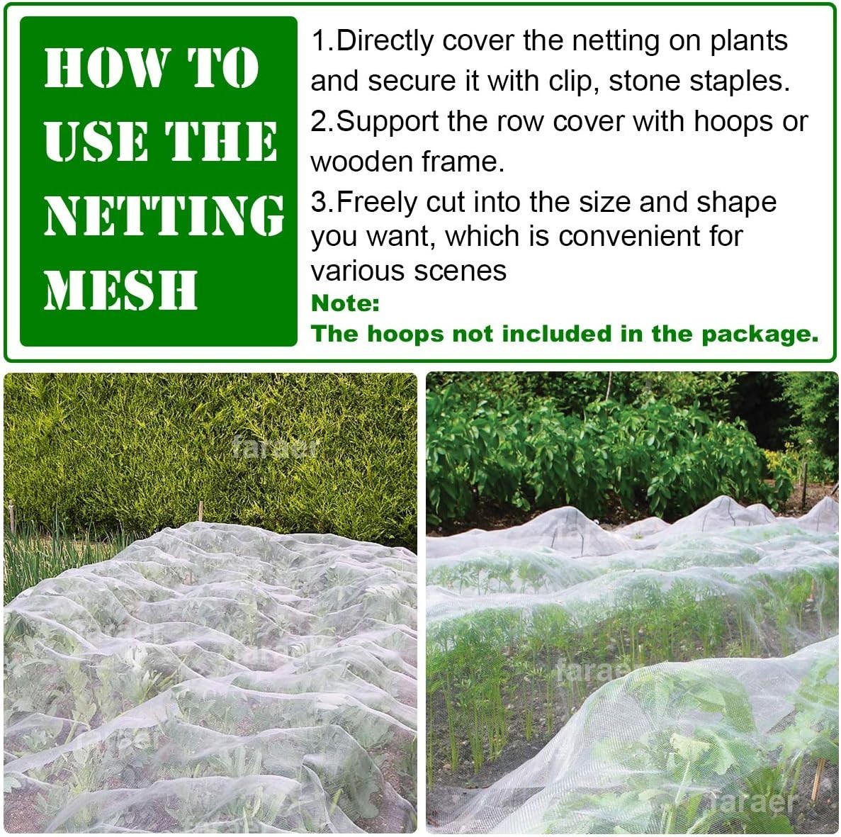 Versatile 10ft x 10ft Ultra Fine Mesh Plant Covers for Gardens & Greenhouses