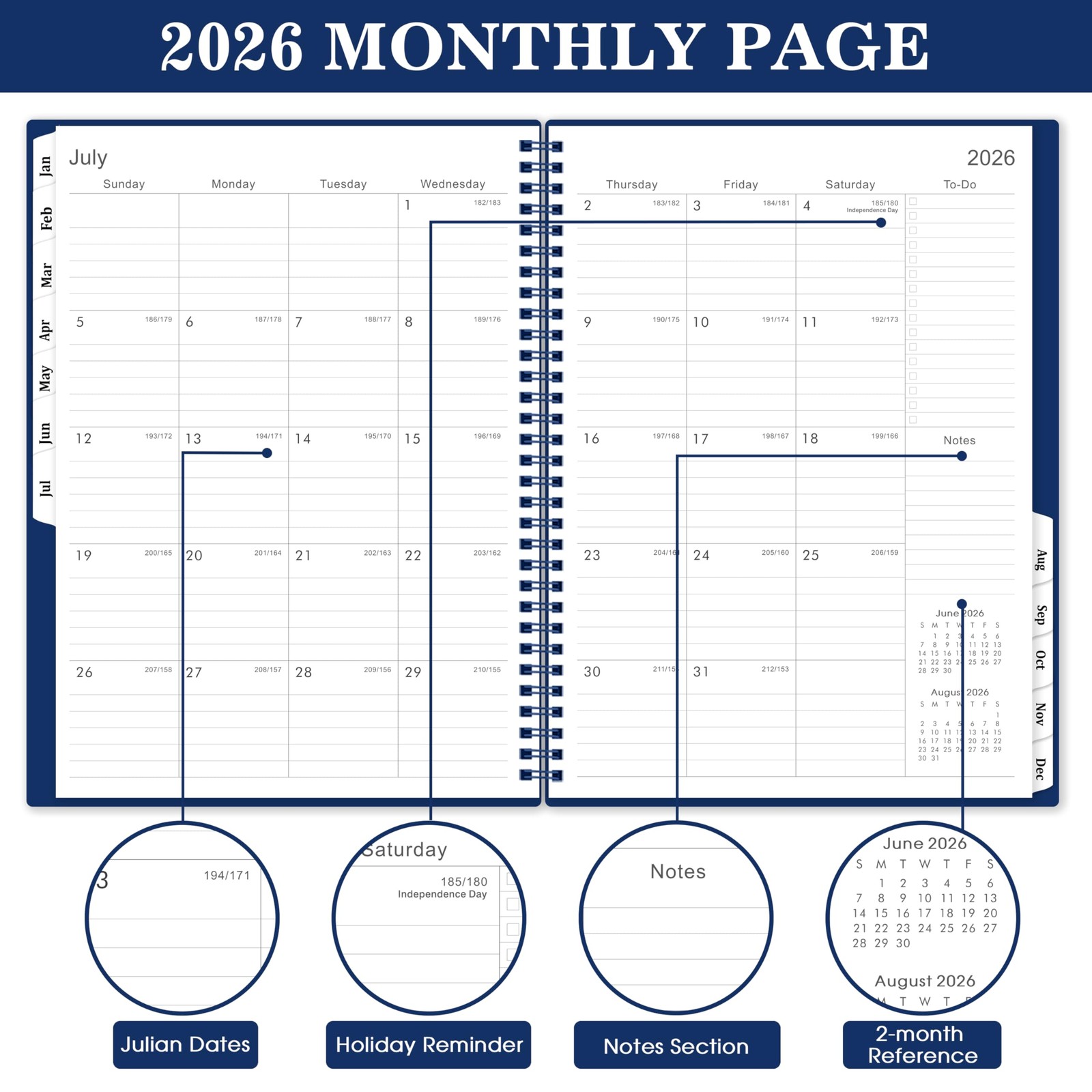 2026 Planner - Jan 2026 - Dec 2026, 2026 Planner Weekly and Monthly, 2026 Cal...