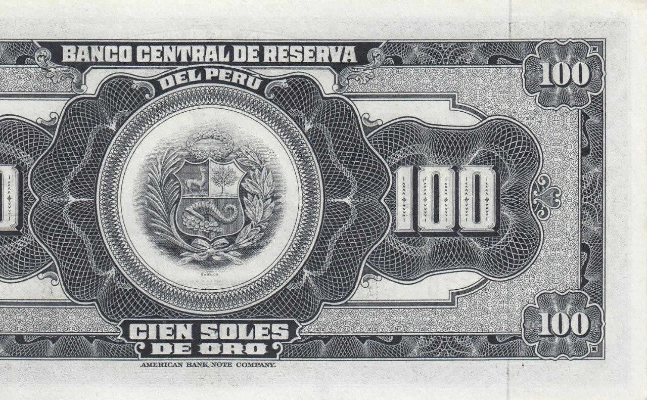 1962 PERU 100 SOLES ~Ladder S/No. **984576**~ "AB" ^RARE^ (( GEM UNC ))
