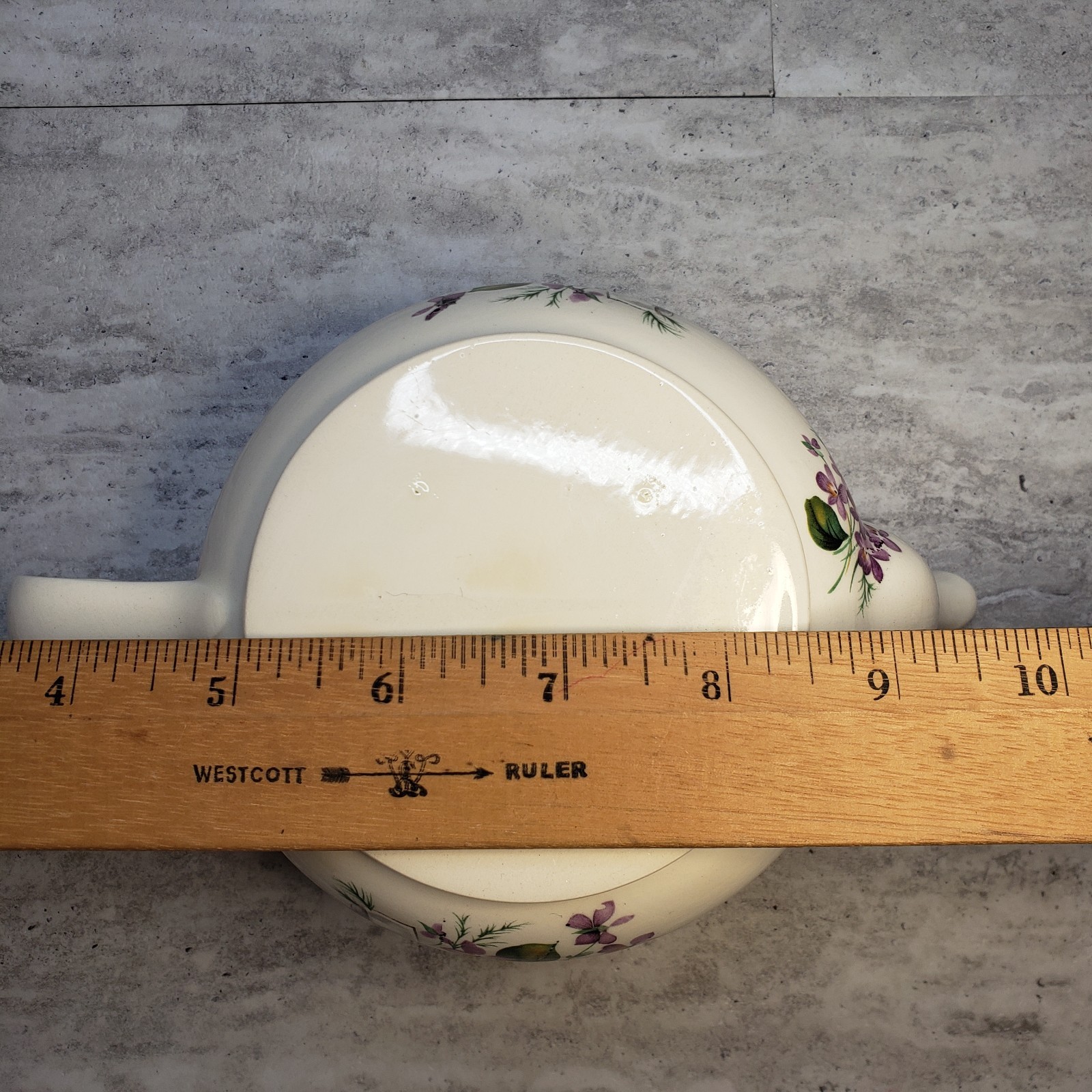 Floral Teacup and Teapot Set with Unique Handle